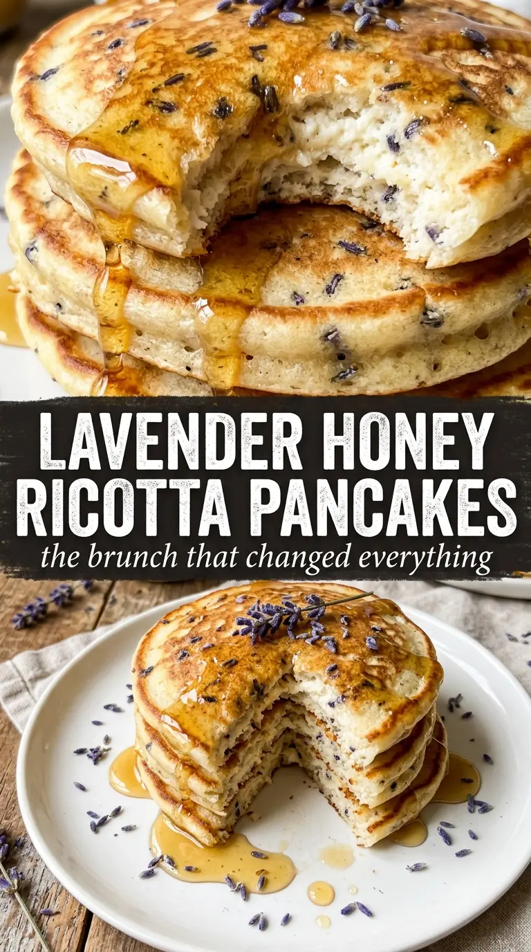Lavender Honey Ricotta Pancakes fluffy floral honey