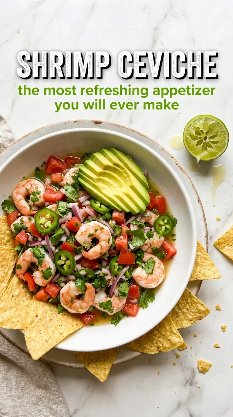 Shrimp ceviche citrusy, fresh, vibrant