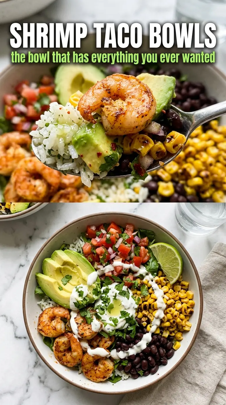 Shrimp Taco Bowls colorful fresh shrimp