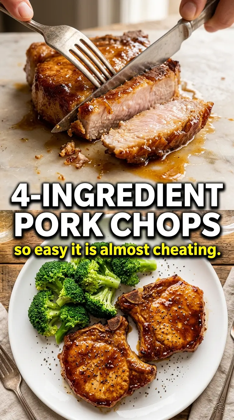 4-Ingredient Oven Pork Chops glazed baked pork chops