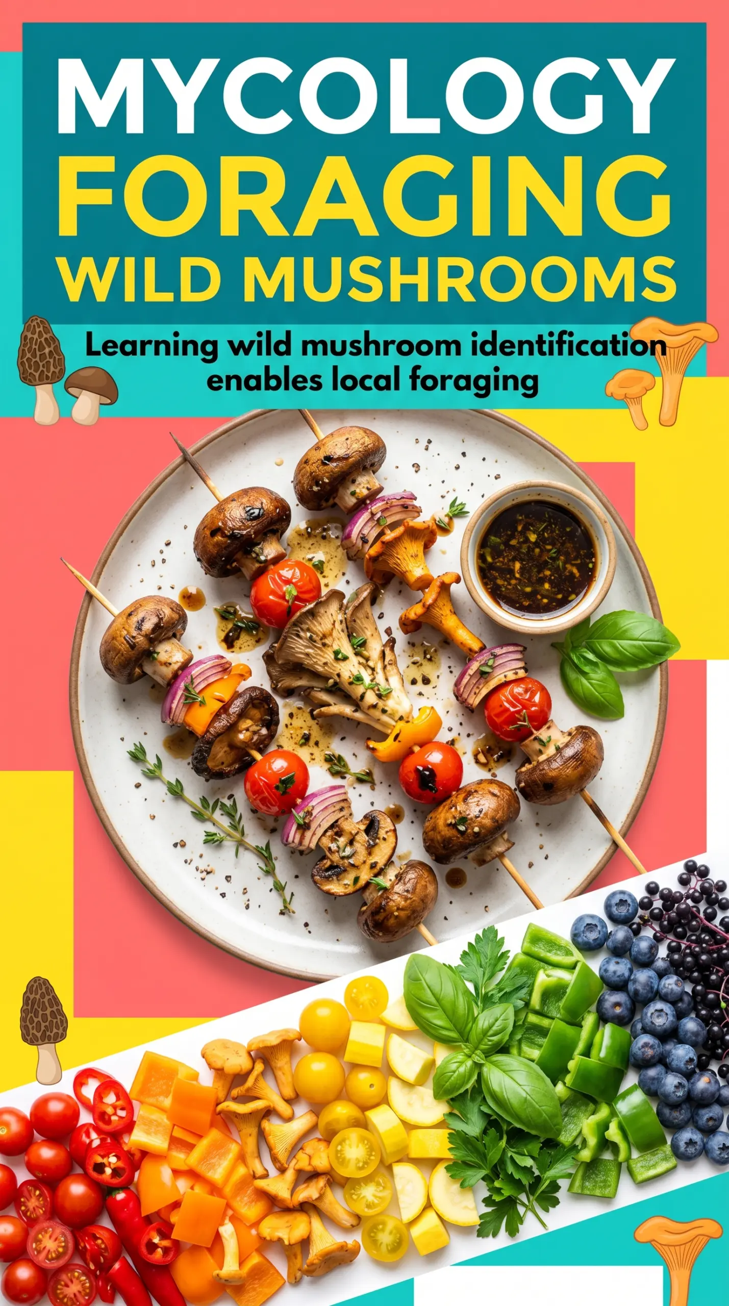 Balsamic Garlic Grilled Mushroom Skewers grilled mushrooms balsamic glaze