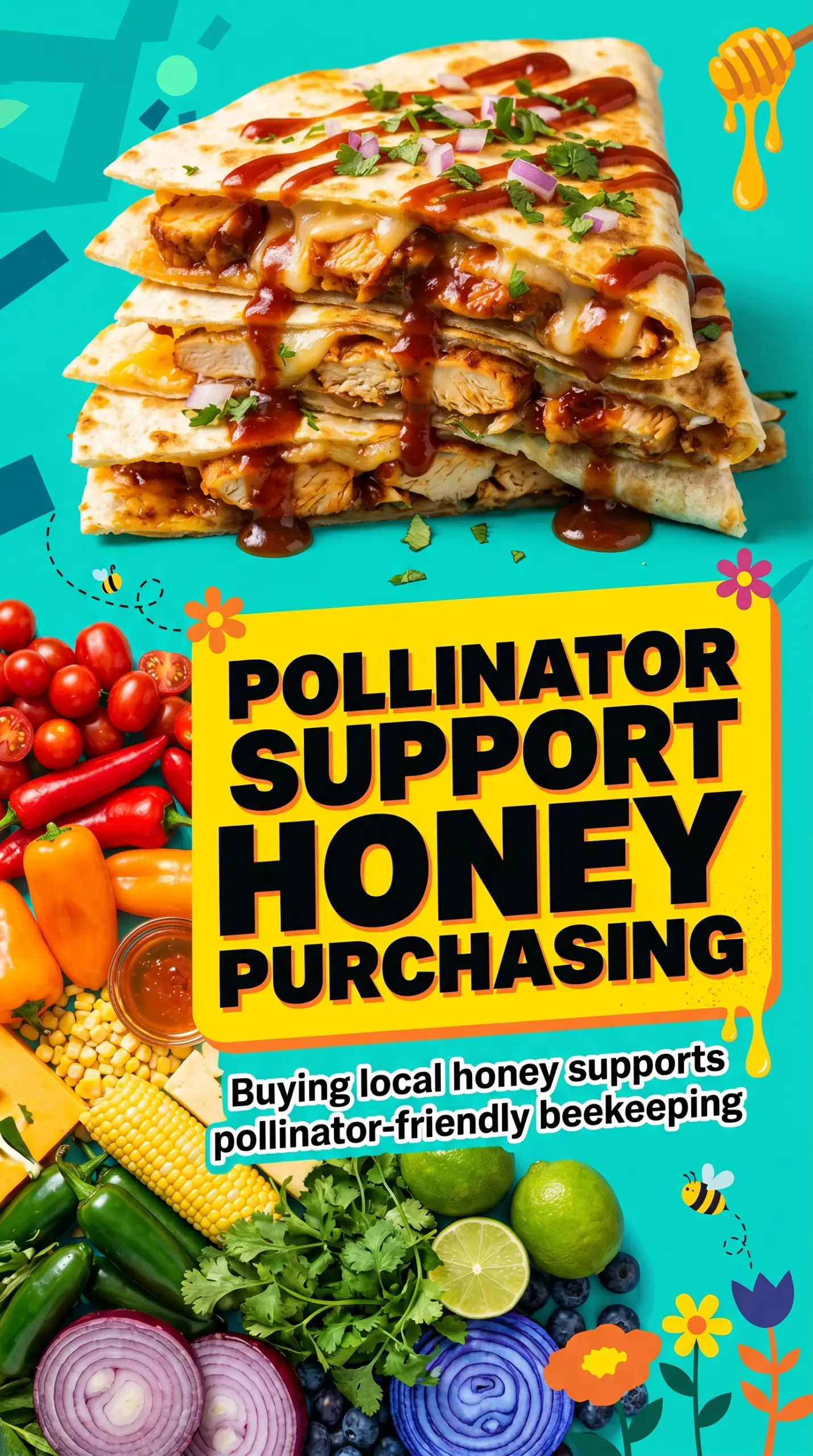 Blackstone Hot Honey BBQ Chicken Quesadillas cheesy spicy-sweet