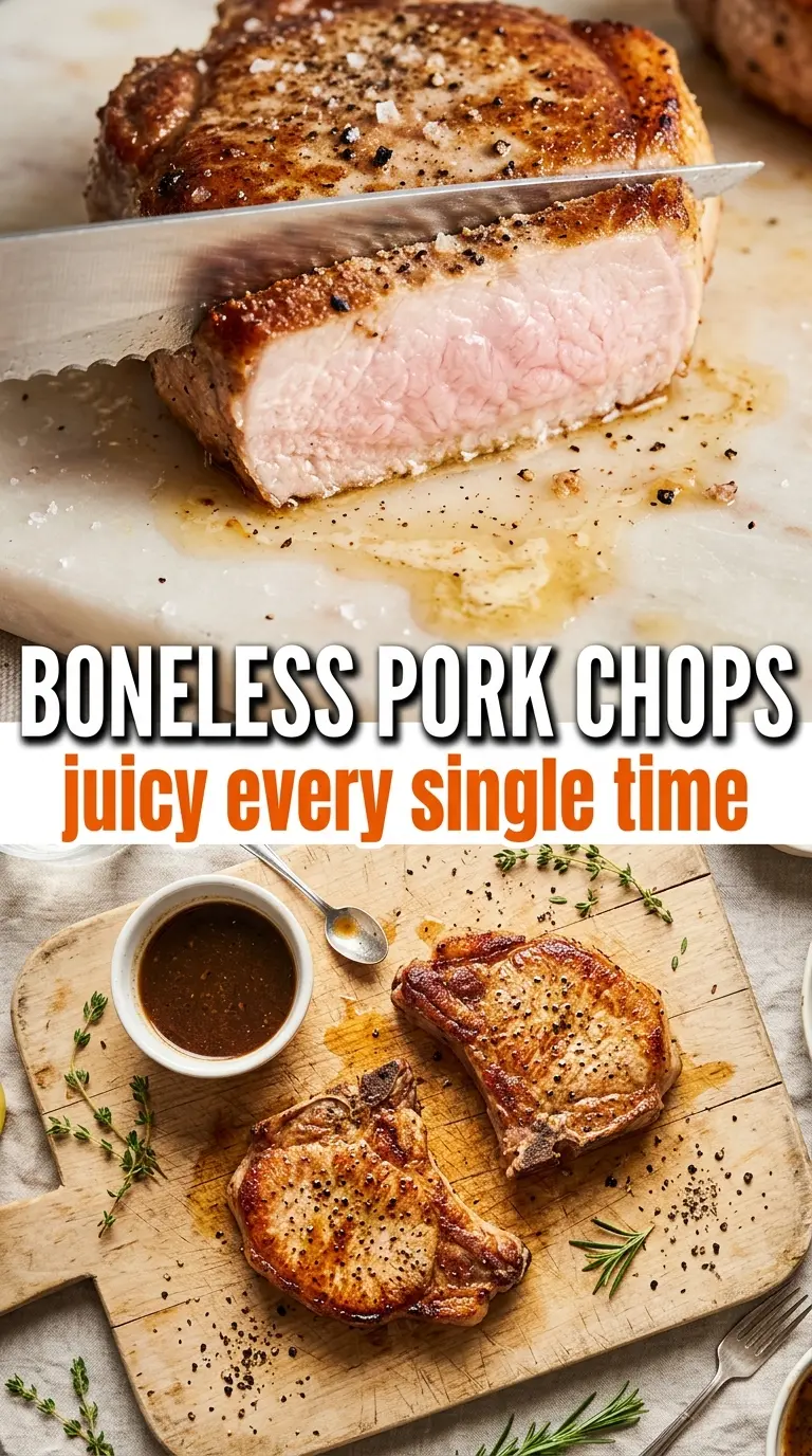 Boneless Pork Chops golden pan-seared juicy
