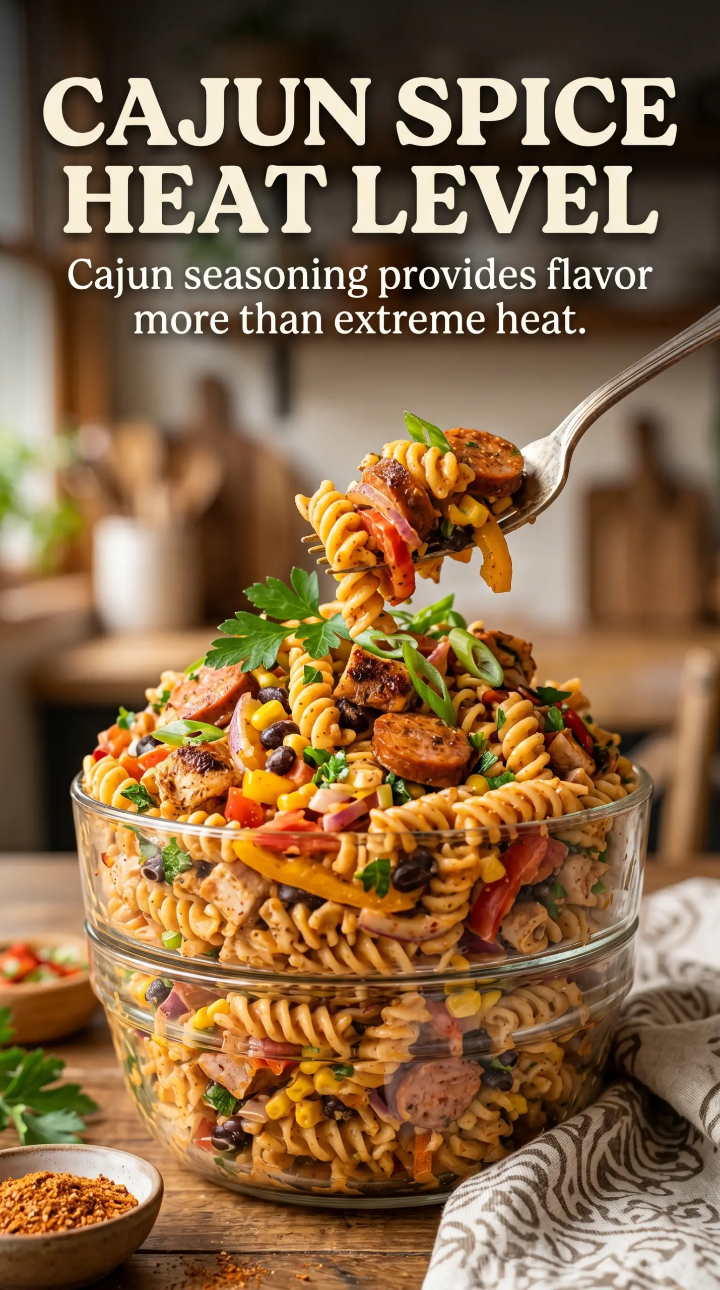 Cajun Pasta Salad smoky colorful creamy