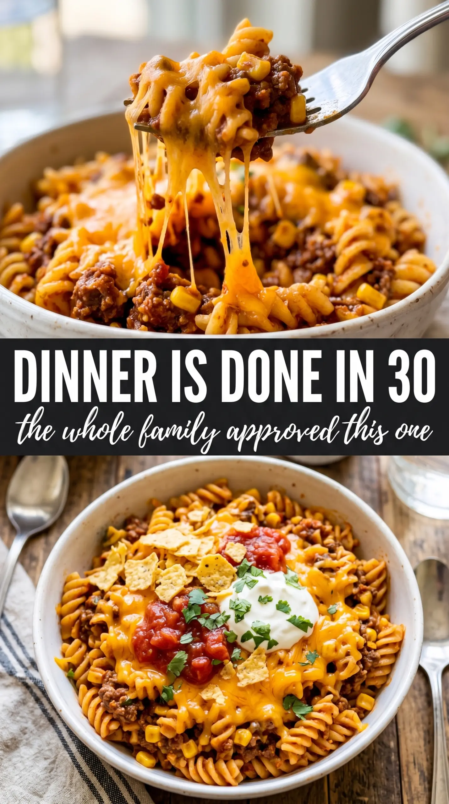 Taco Pasta cheesy Tex-Mex