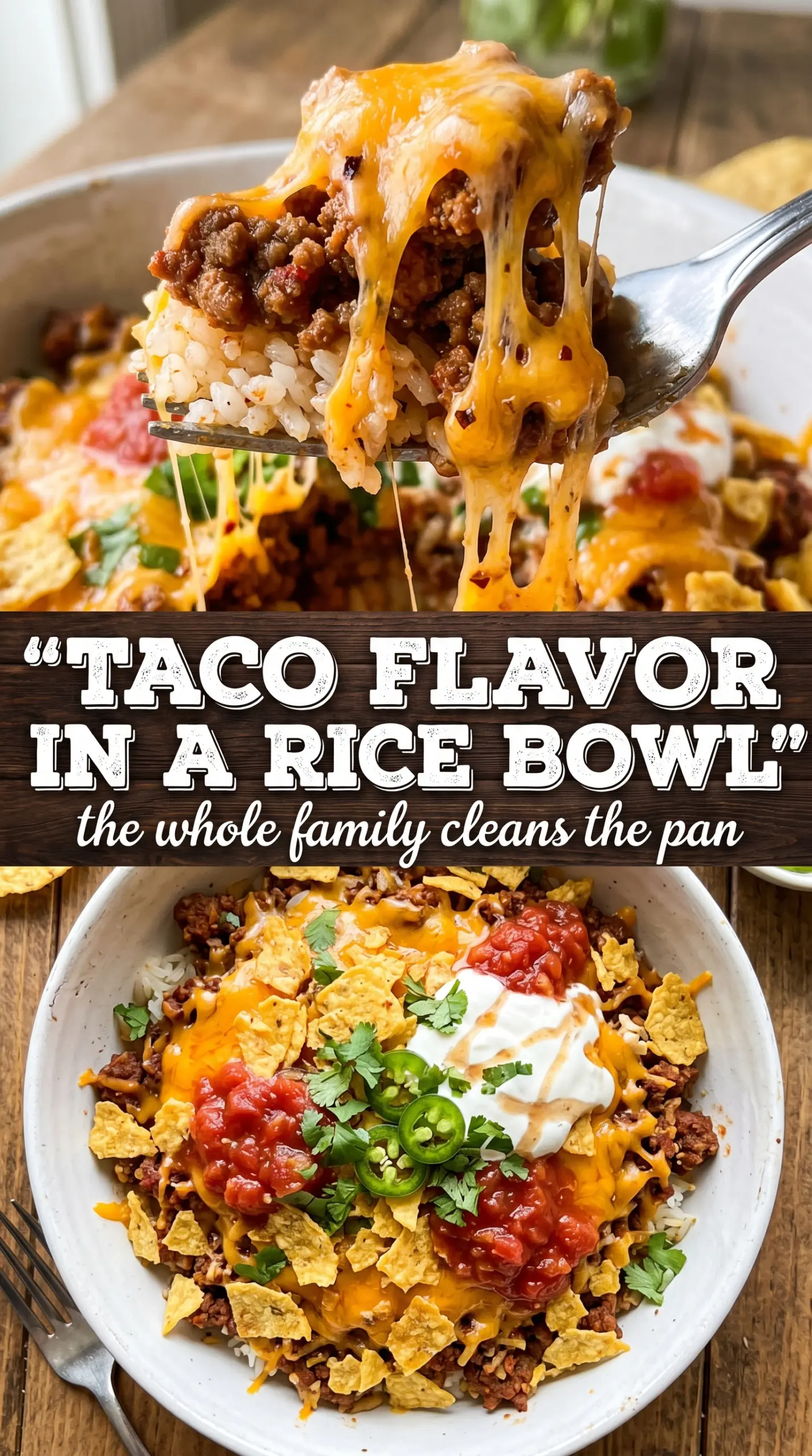 Cheesy Taco Rice Skillet cheesy golden bubbly