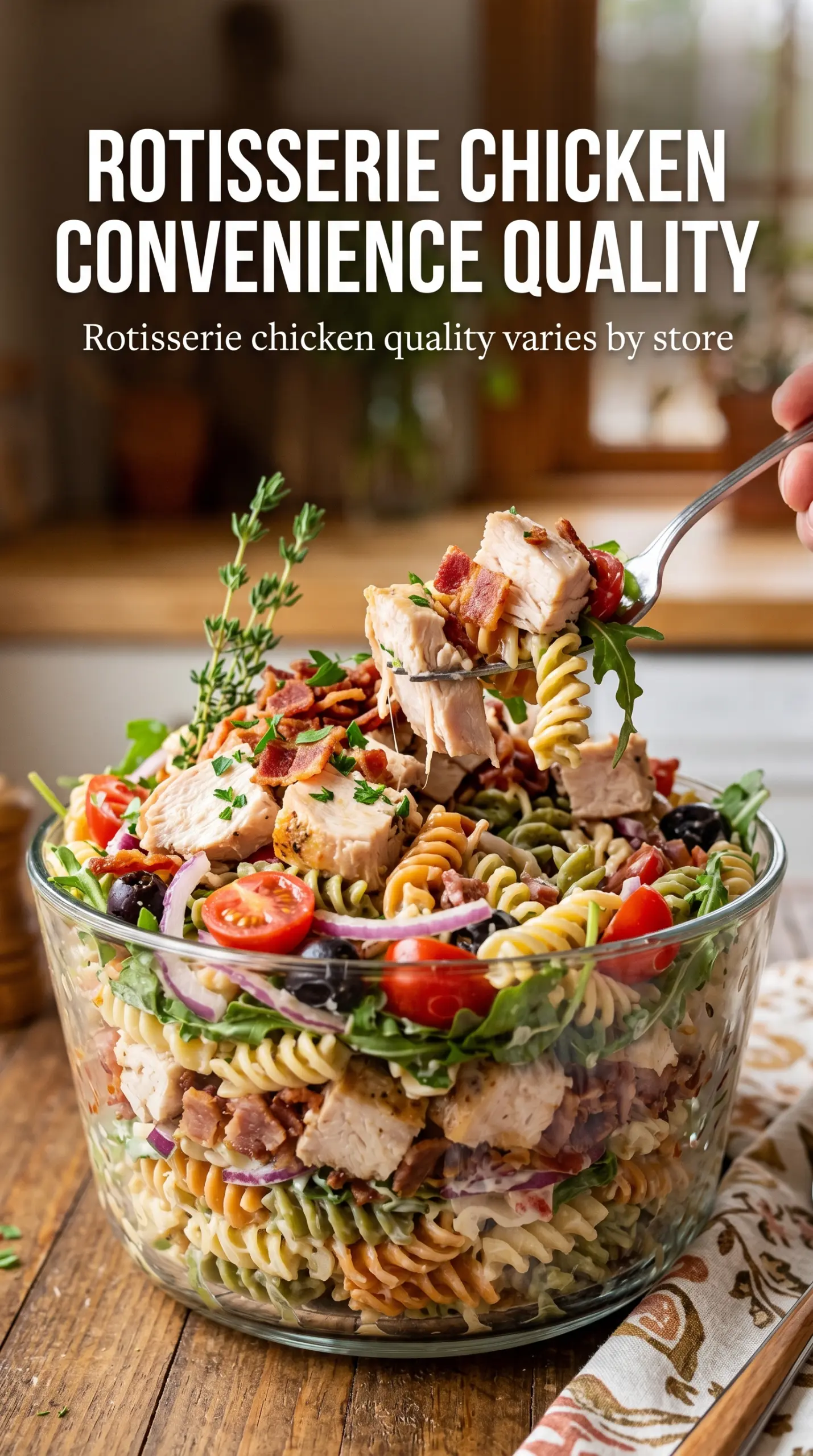Chicken Club Pasta Salad creamy crunchy