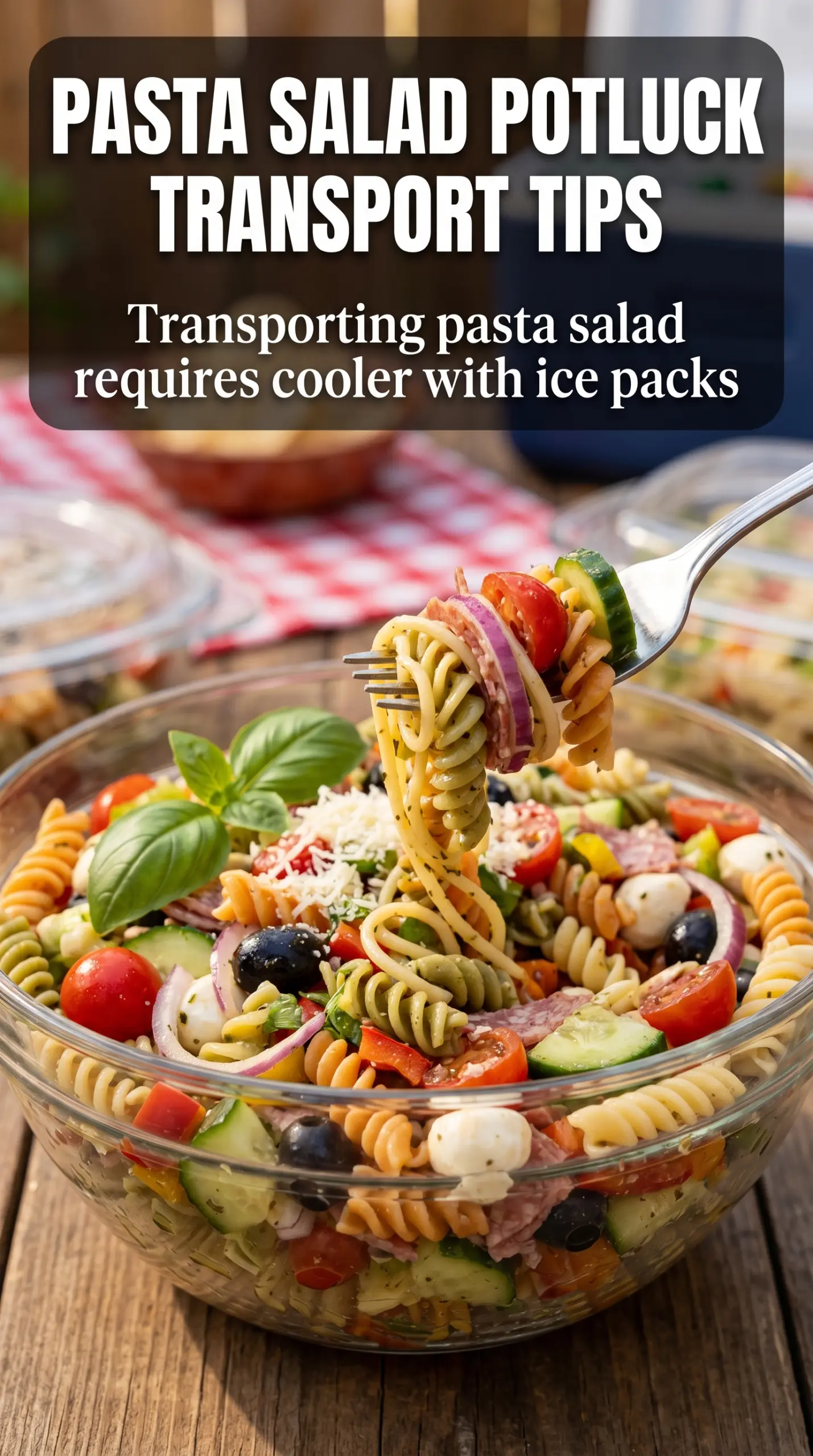 Classic Italian Pasta Salad tri-color pepperoni