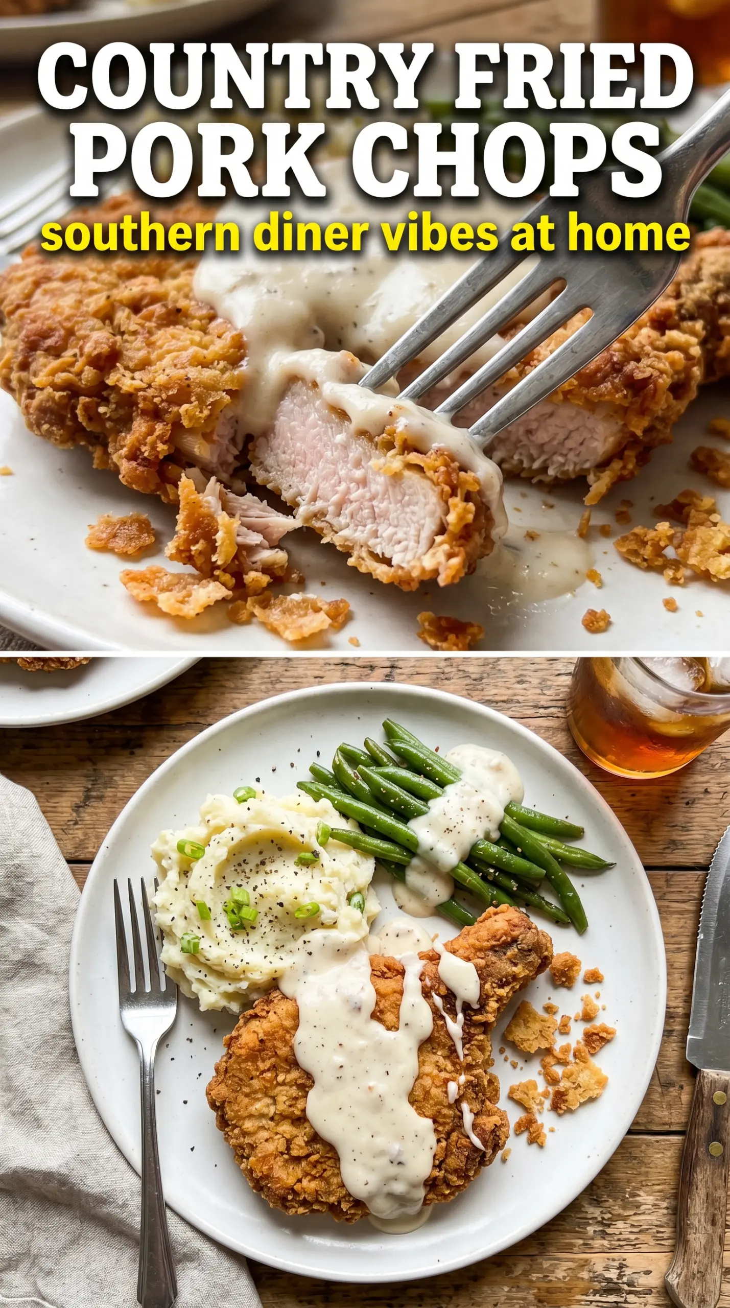 Country Fried Pork Chops crispy breaded juicy