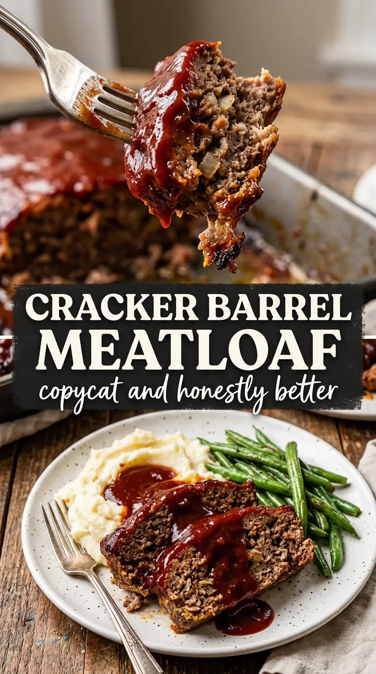Cracker Barrel Meatloaf savory glazed
