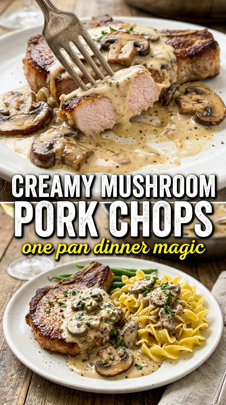 Creamy Mushroom Pork Chops savory skillet dinner