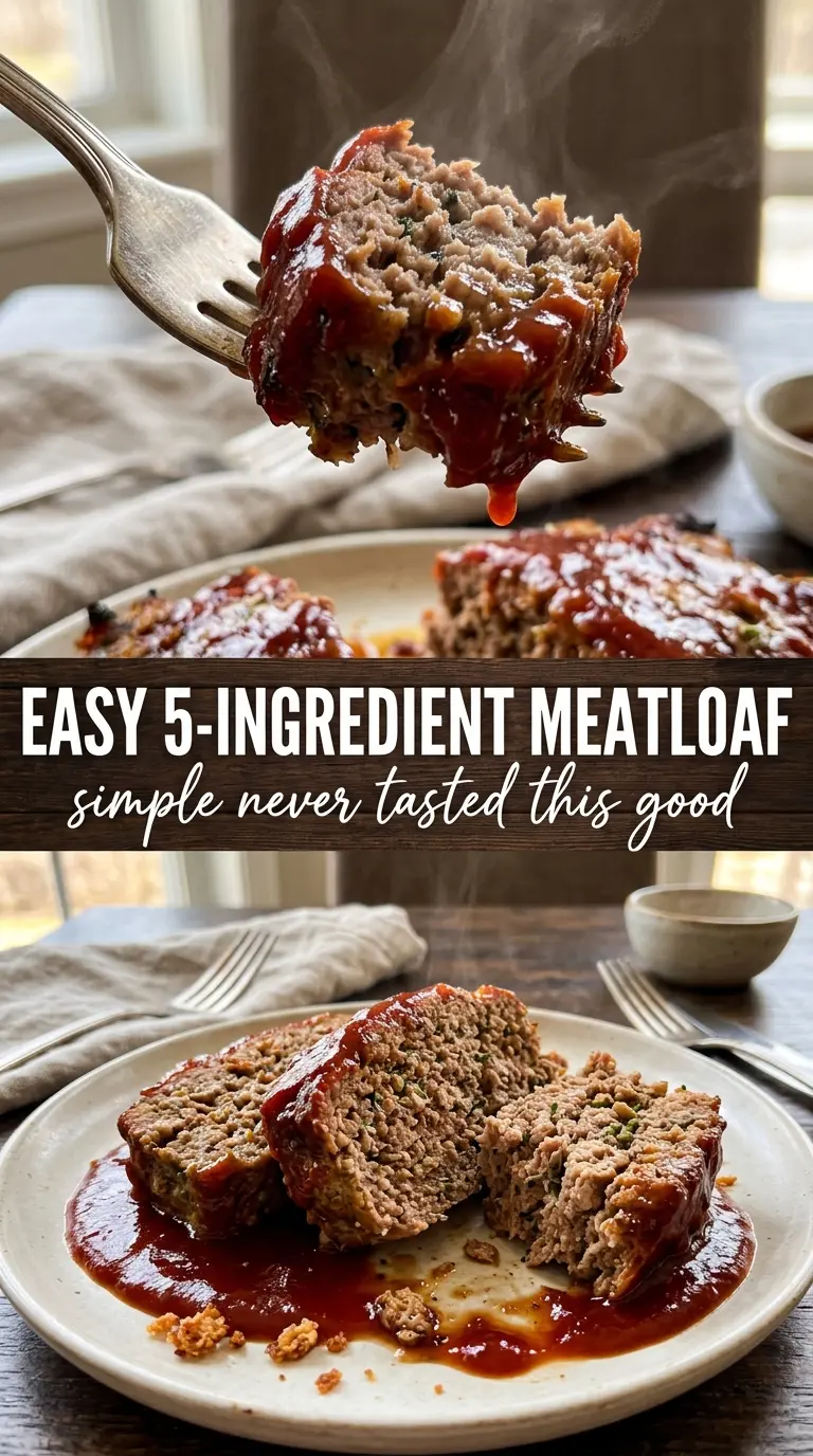 Easy 5-Ingredient Meatloaf glossy ketchup glaze