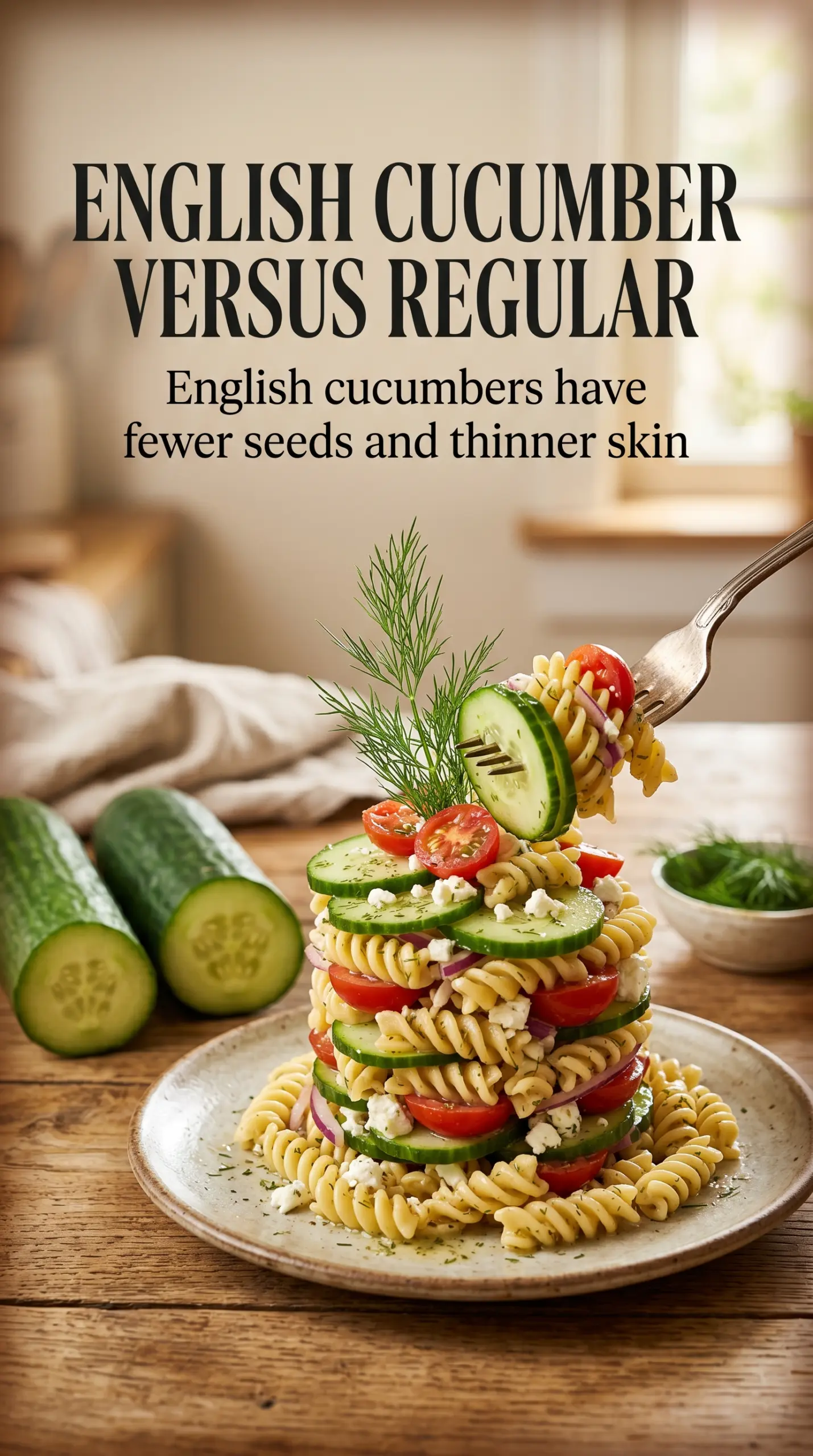 Fresh Cucumber Pasta Salad crisp creamy dill