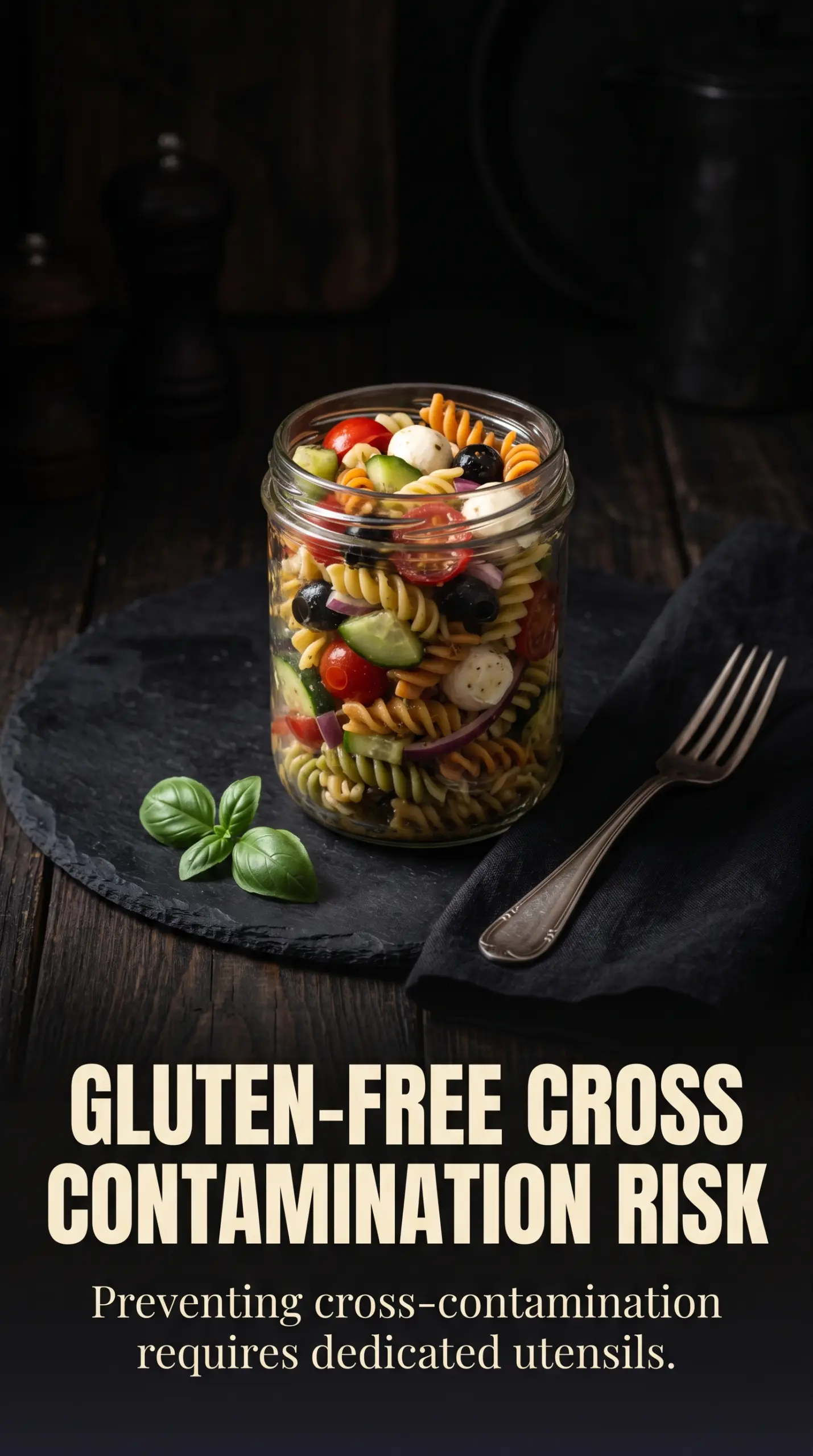 Gluten-free Italian pasta salad colorful creamy