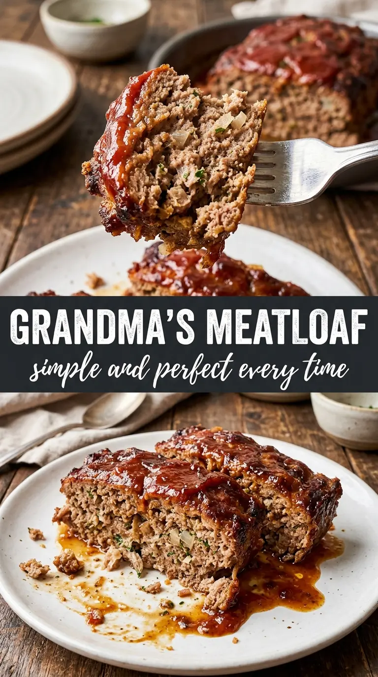 Cooked meatloaf with glaze