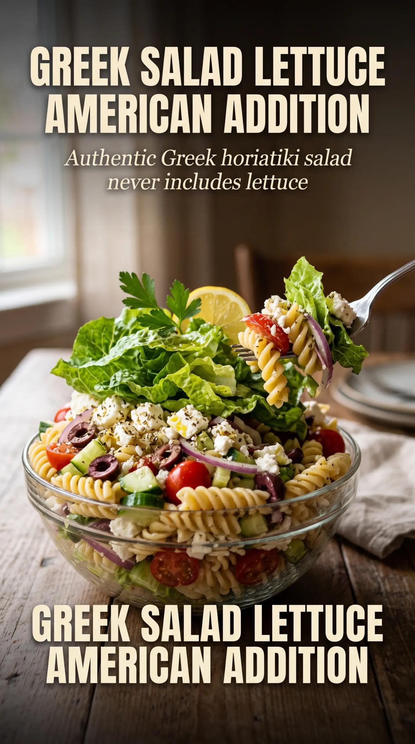 Greek Pasta Salad with Feta Cheese, colorful Mediterranean salad, crisp and tangy