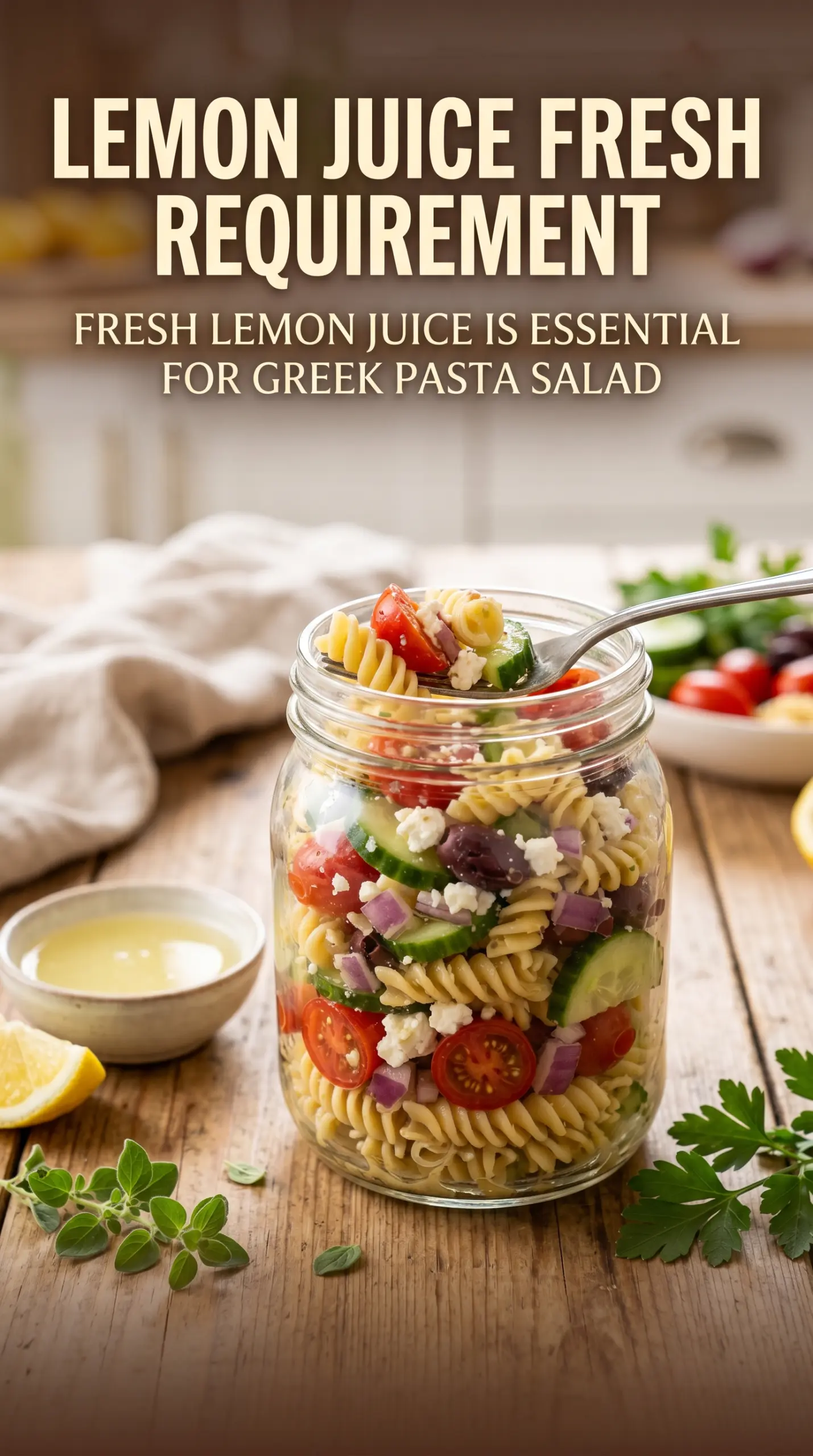 Greek Pasta Salad bright lemony textures