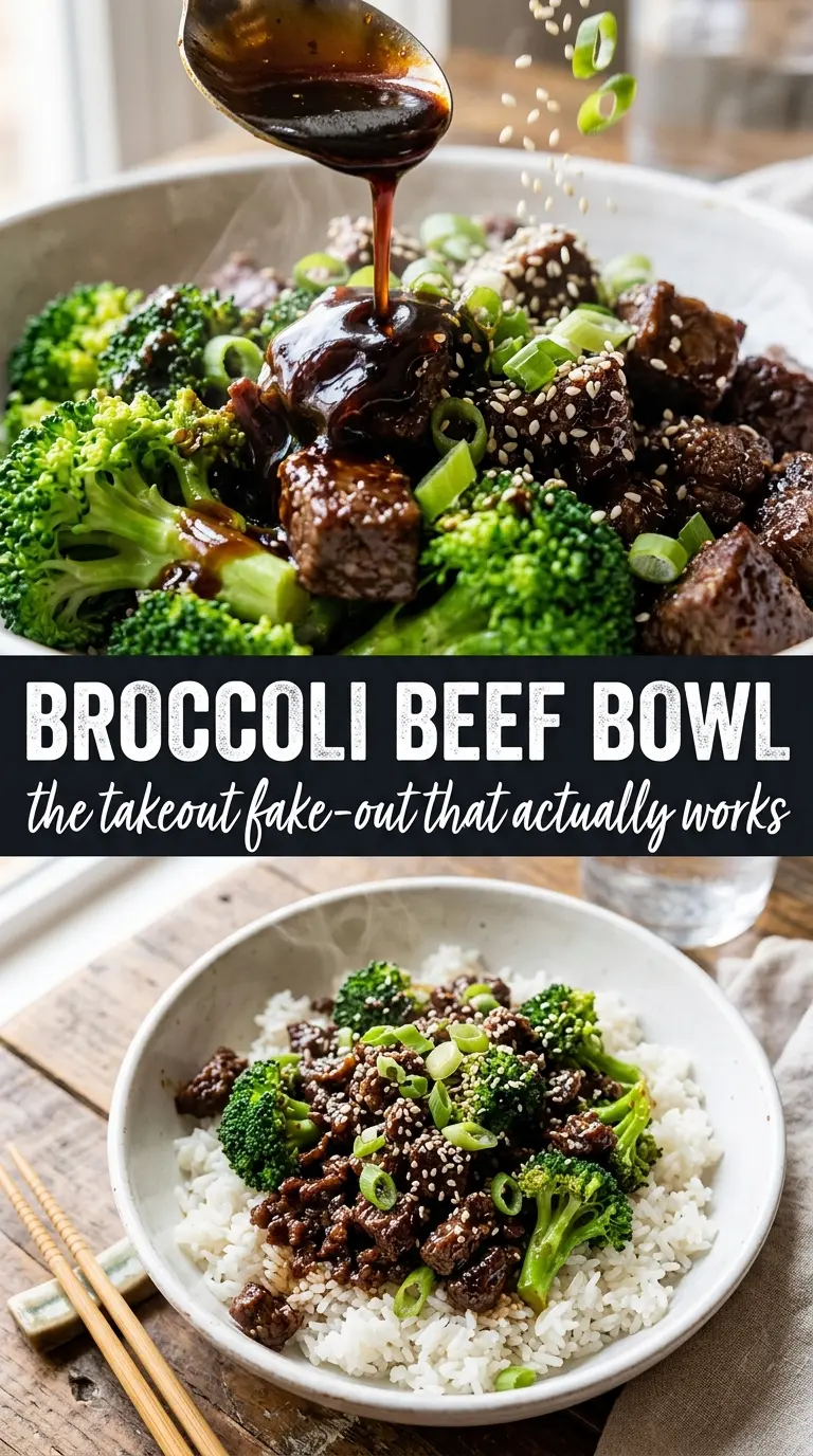 Ground Beef and Broccoli savory glossy stir fry