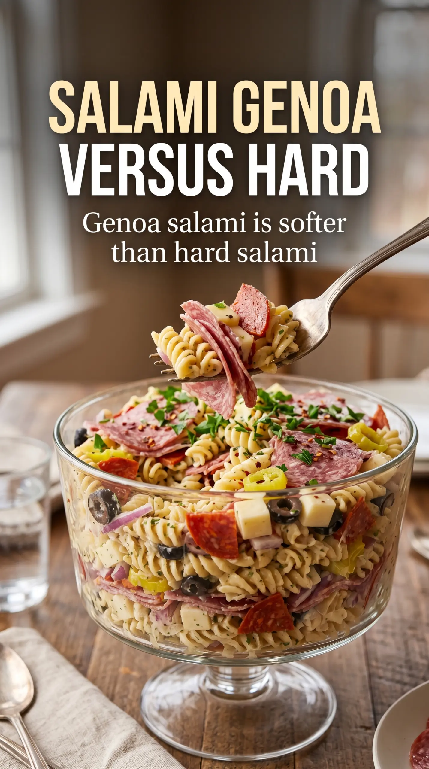Italian Grinder Pasta Salad deli-style pasta, salami, provolone