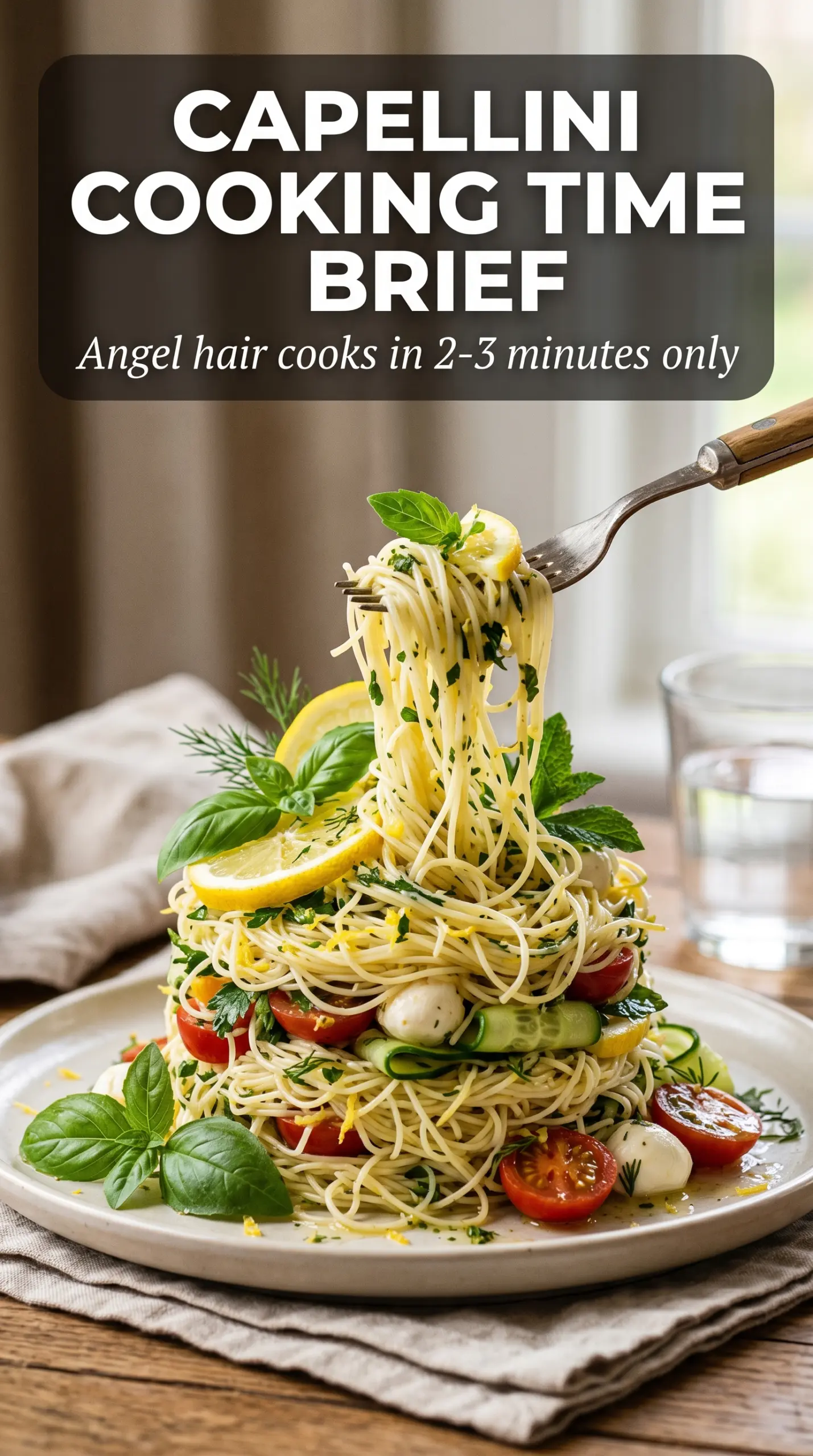 Lemon Capellini Salad with lemon, herbs, Parmesan