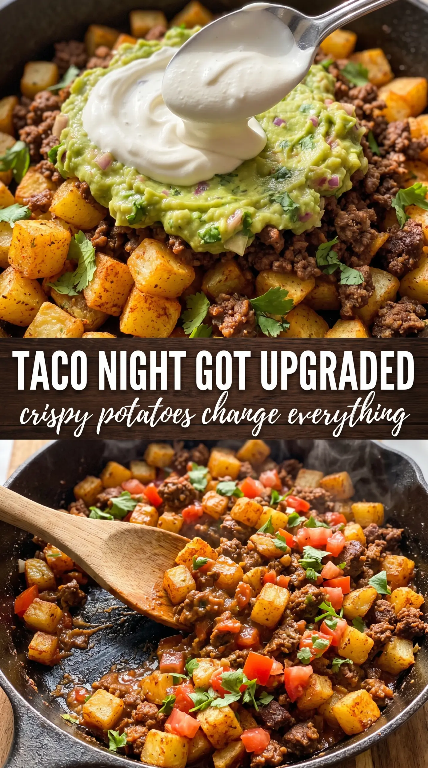 Loaded Potato Taco Bowl crispy beef cheesy