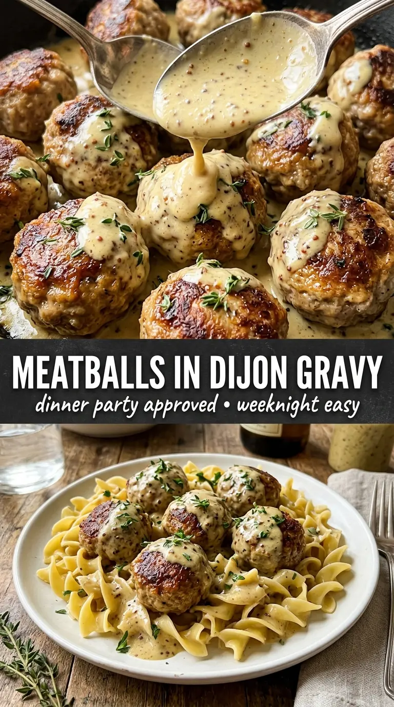 Meatballs in Dijon Gravy savory creamy mustard