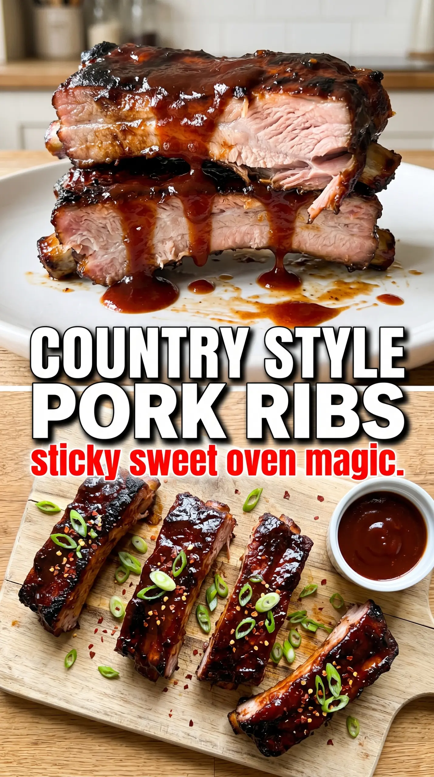 Oven roasted country style ribs caramelized juicy