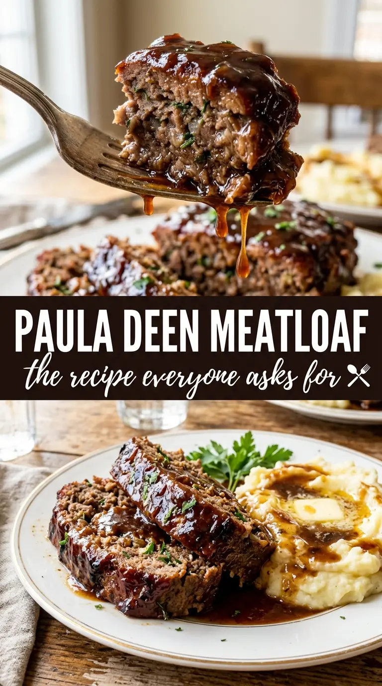 Cooked meatloaf with glaze