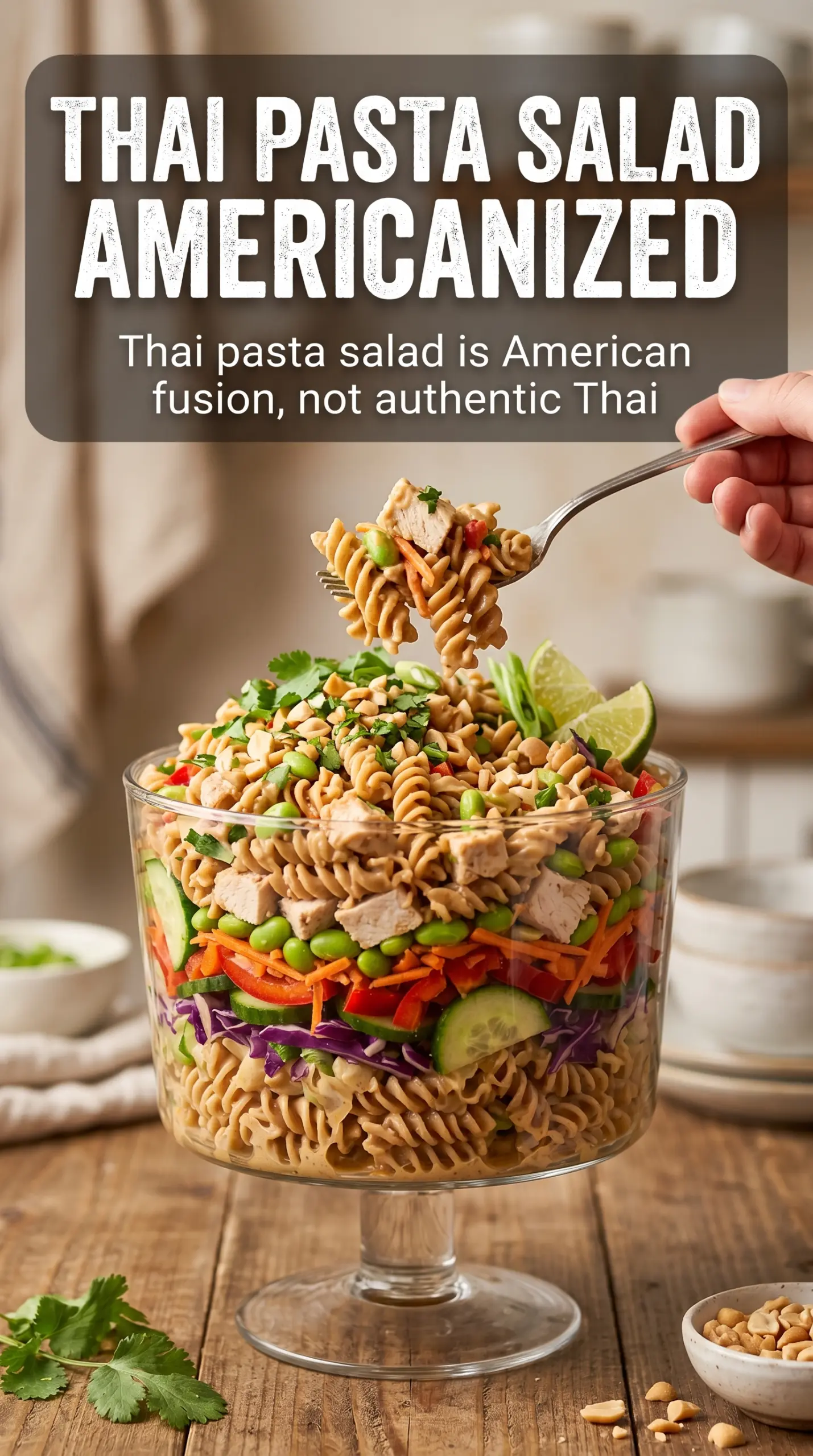 Protein Packed Thai Pasta Salad creamy peanut ginger