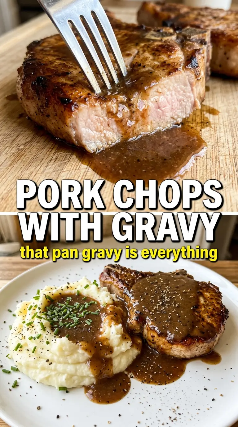 Skillet Pork Chops with Gravy rich savory pan gravy