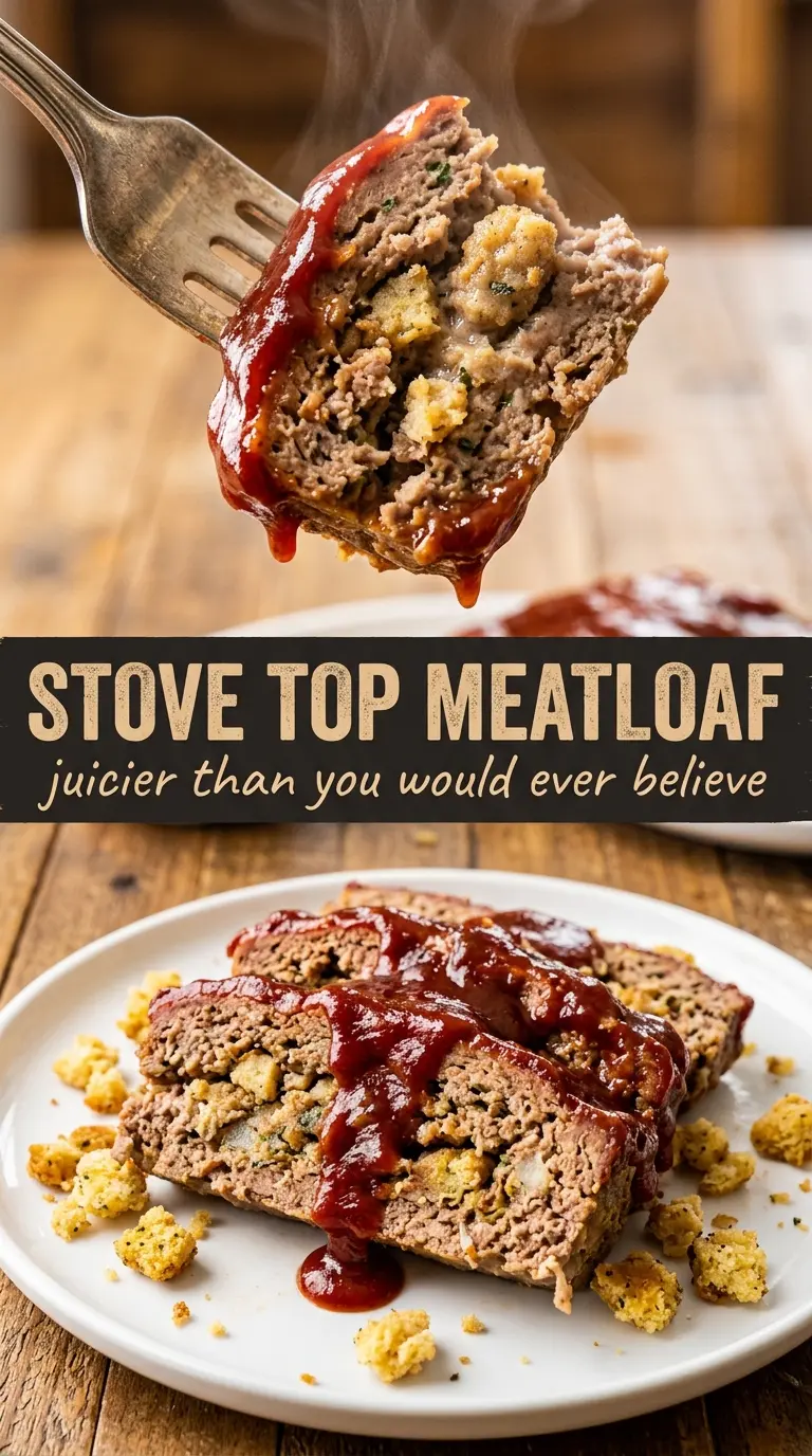 Cooked meatloaf with glaze
