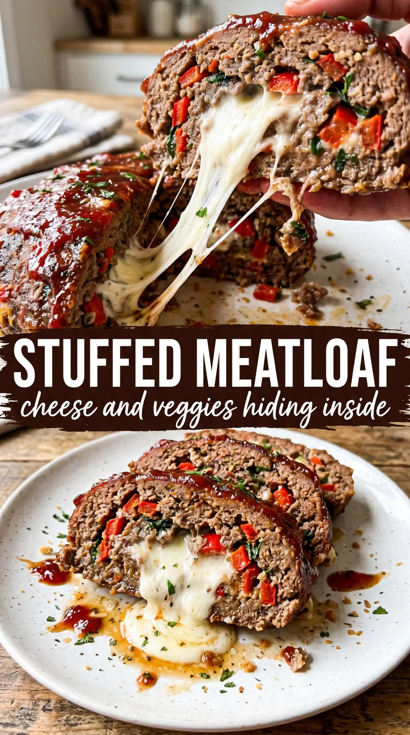 Cooked meatloaf with glaze