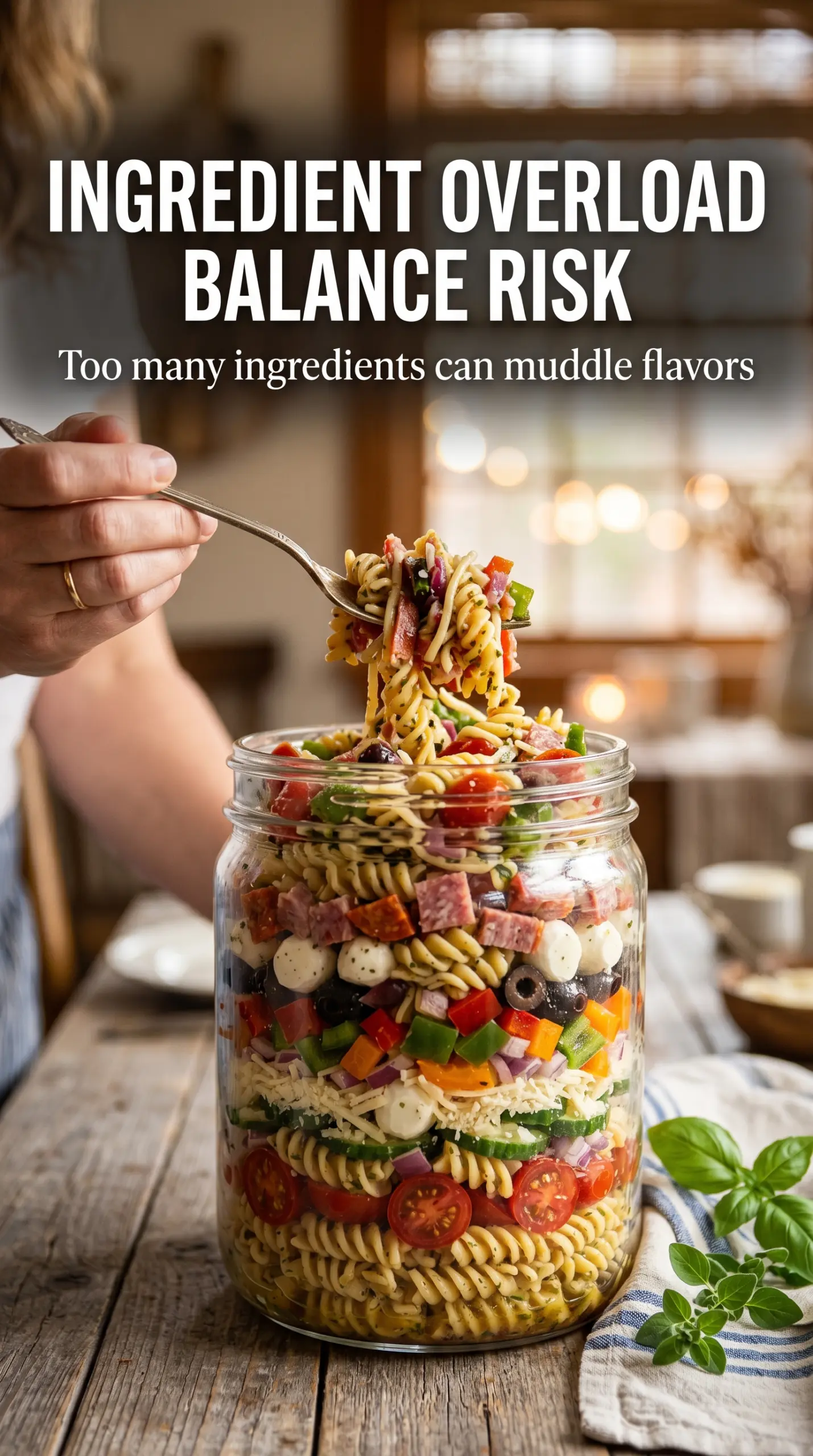 Supreme Pasta Salad colorful loaded