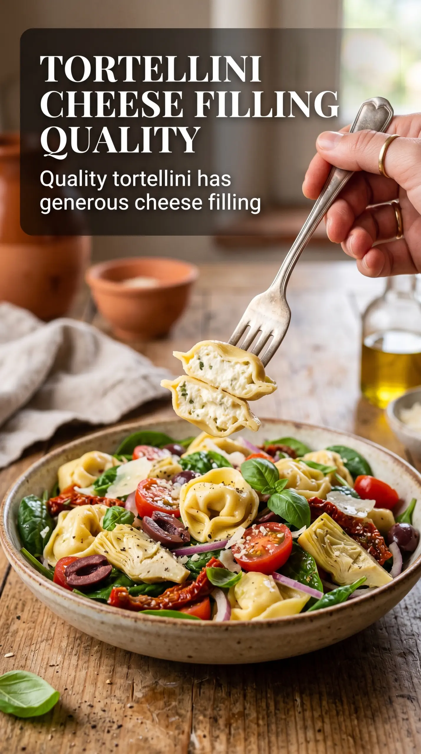 Tuscan Tortellini Salad colorful, balsamic, fresh