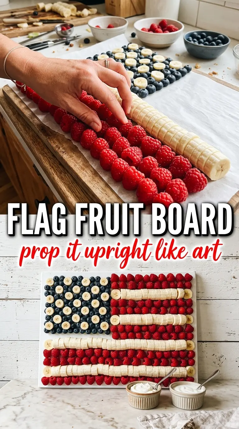American flag fruit platter patriotic red white blue