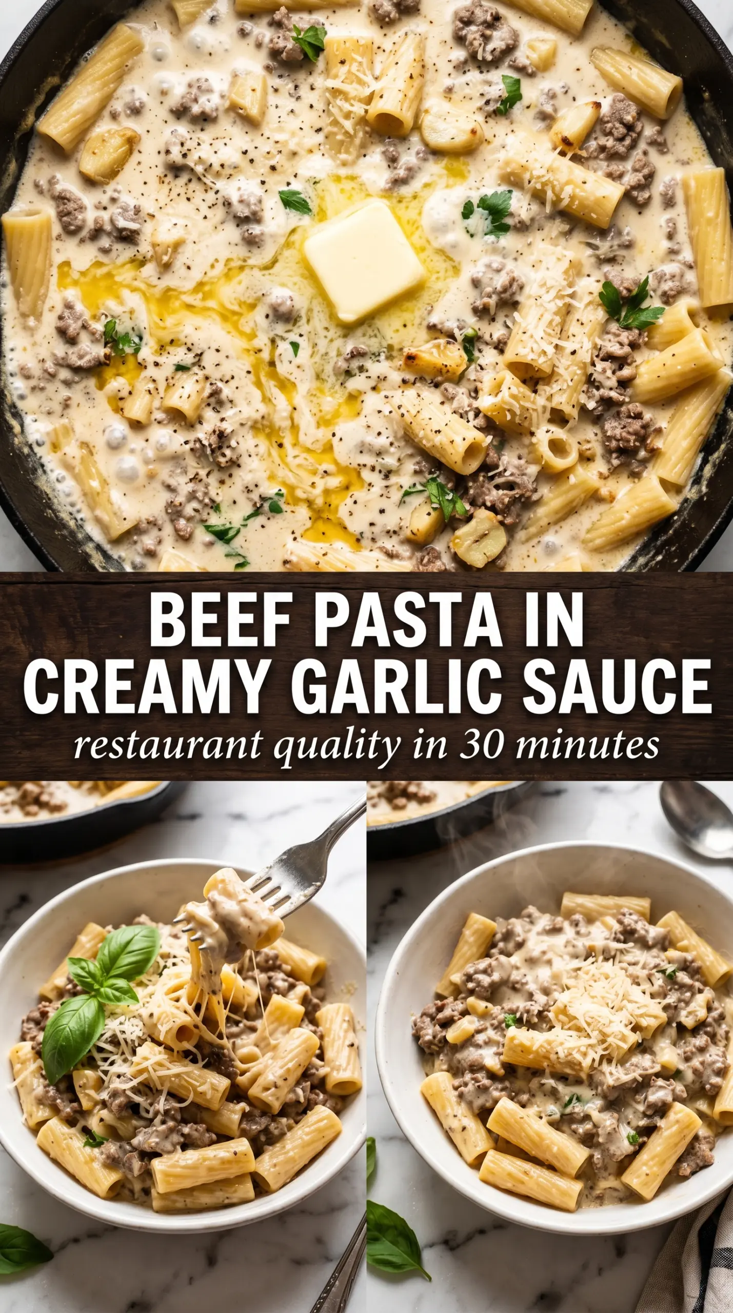 Beef Pasta in Creamy Garlic Sauce creamy garlic pasta