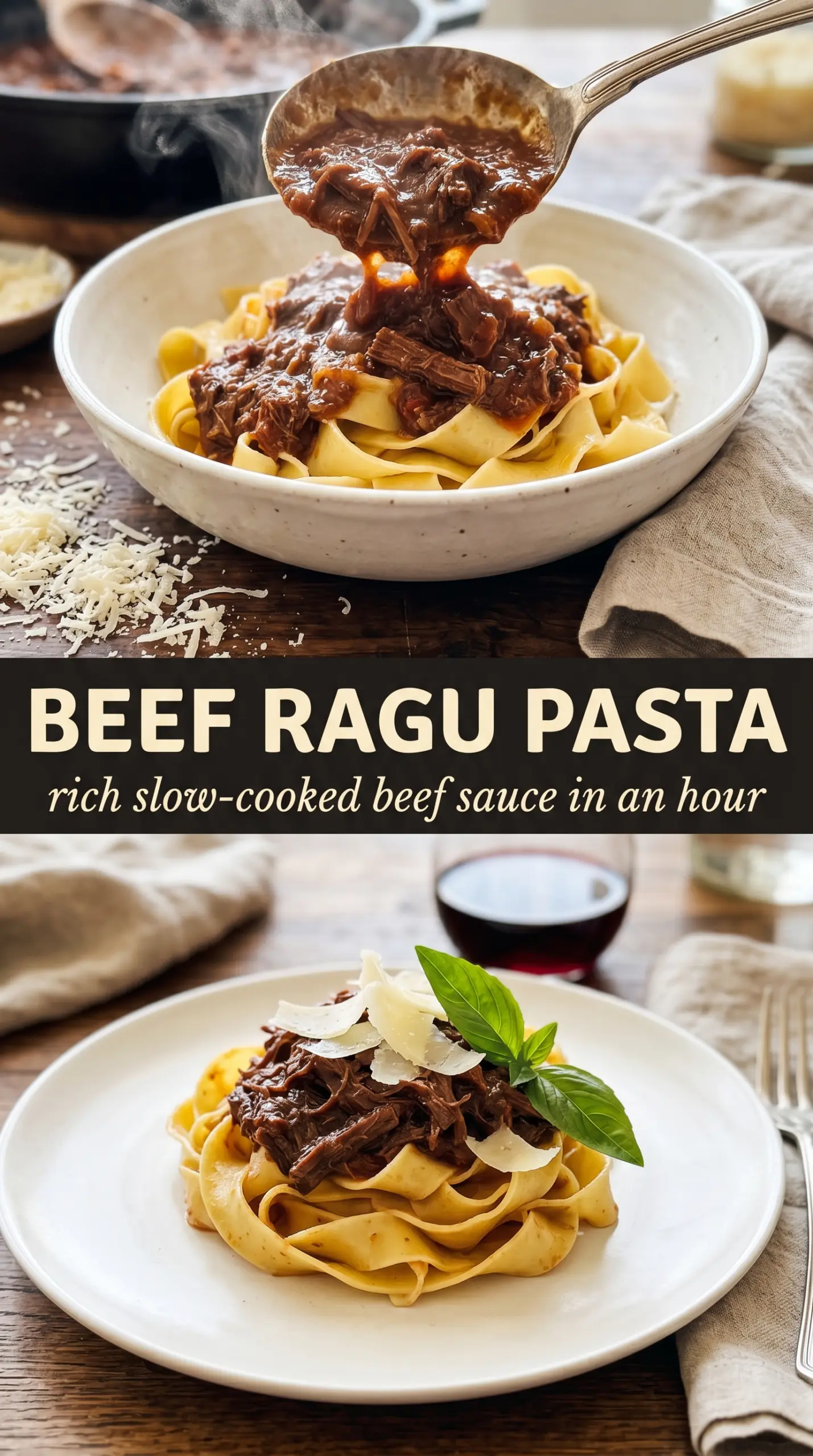 Beef Ragu Pasta rich savory pappardelle