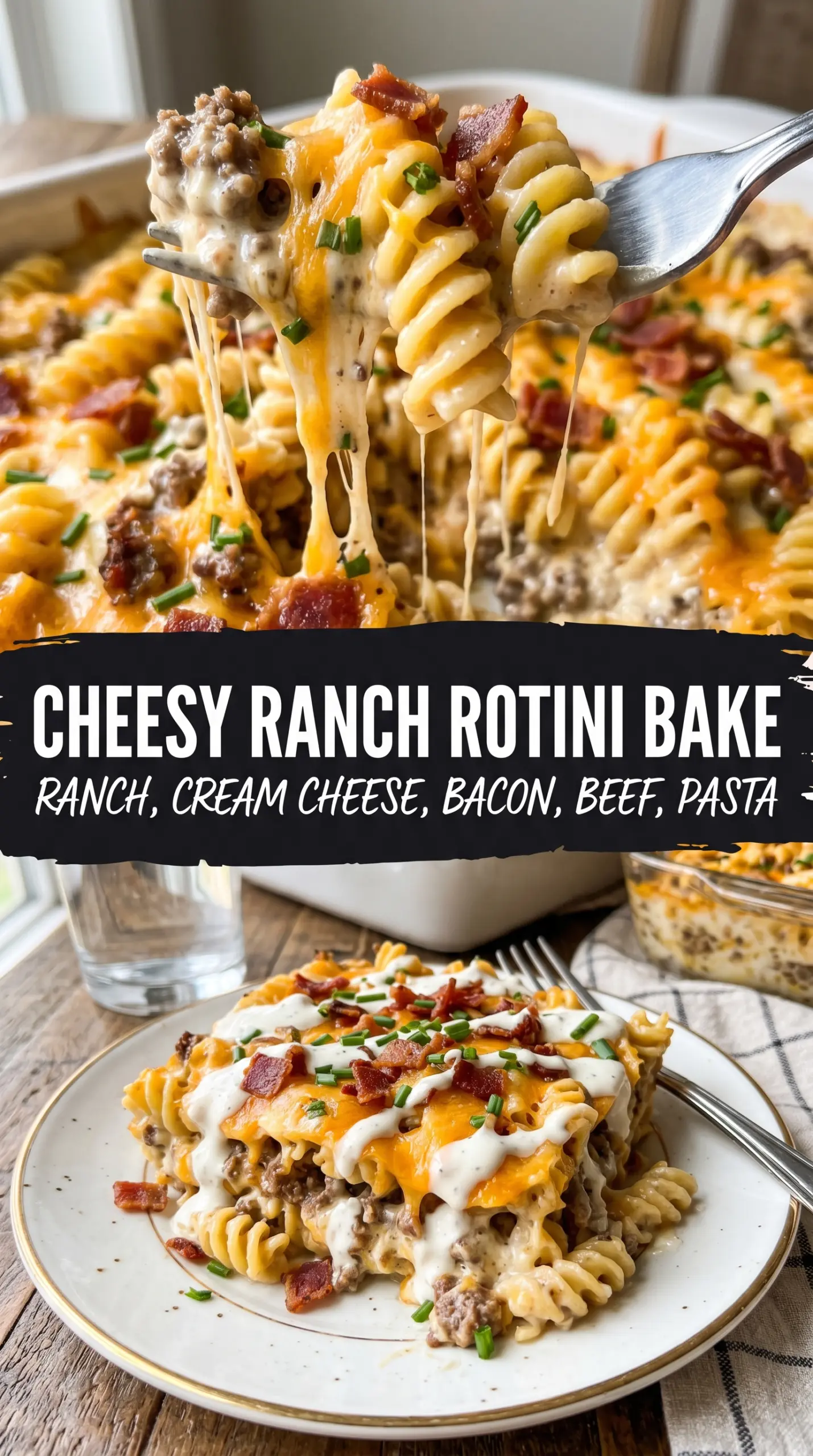 Cheesy Ranch Rotini Bake with Beef creamy cheesy comfort
