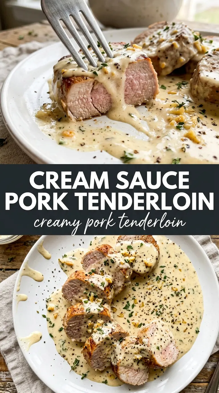 Creamy Pork Tenderloin mushrooms cream sauce