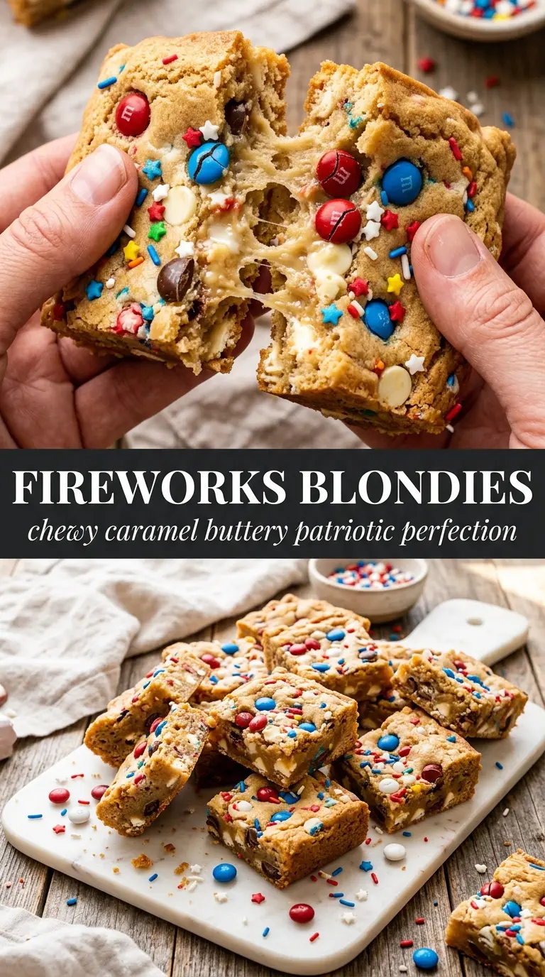 Fireworks Blondies chewy sprinkle-packed