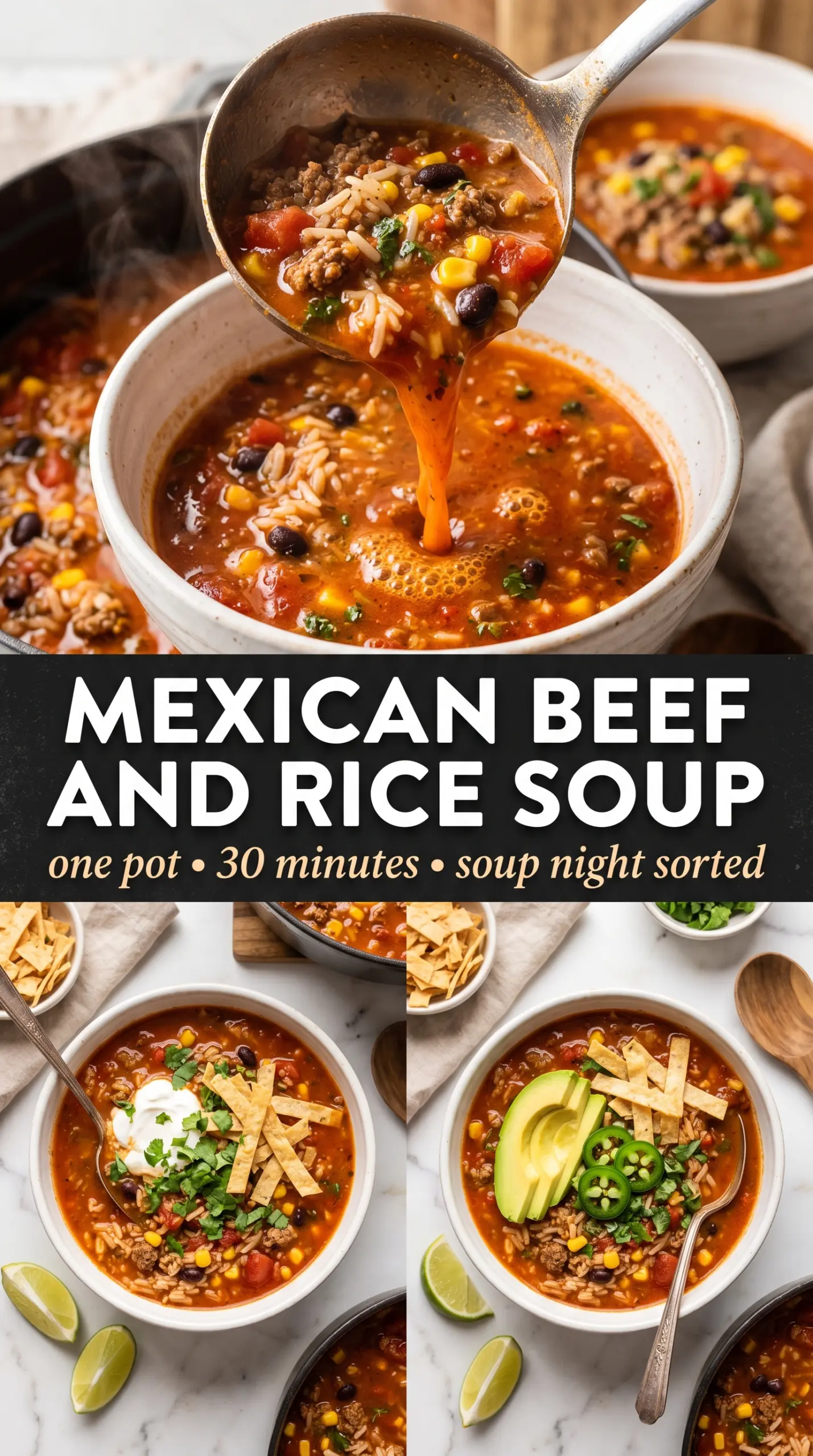 Mexican beef and rice soup hearty tomato broth
