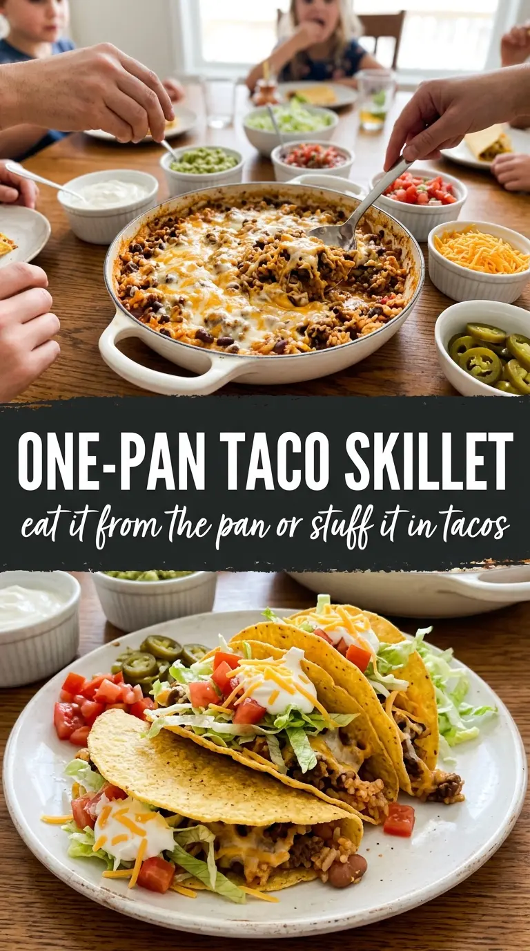 One-Pan Taco Skillet cheesy, savory, vibrant