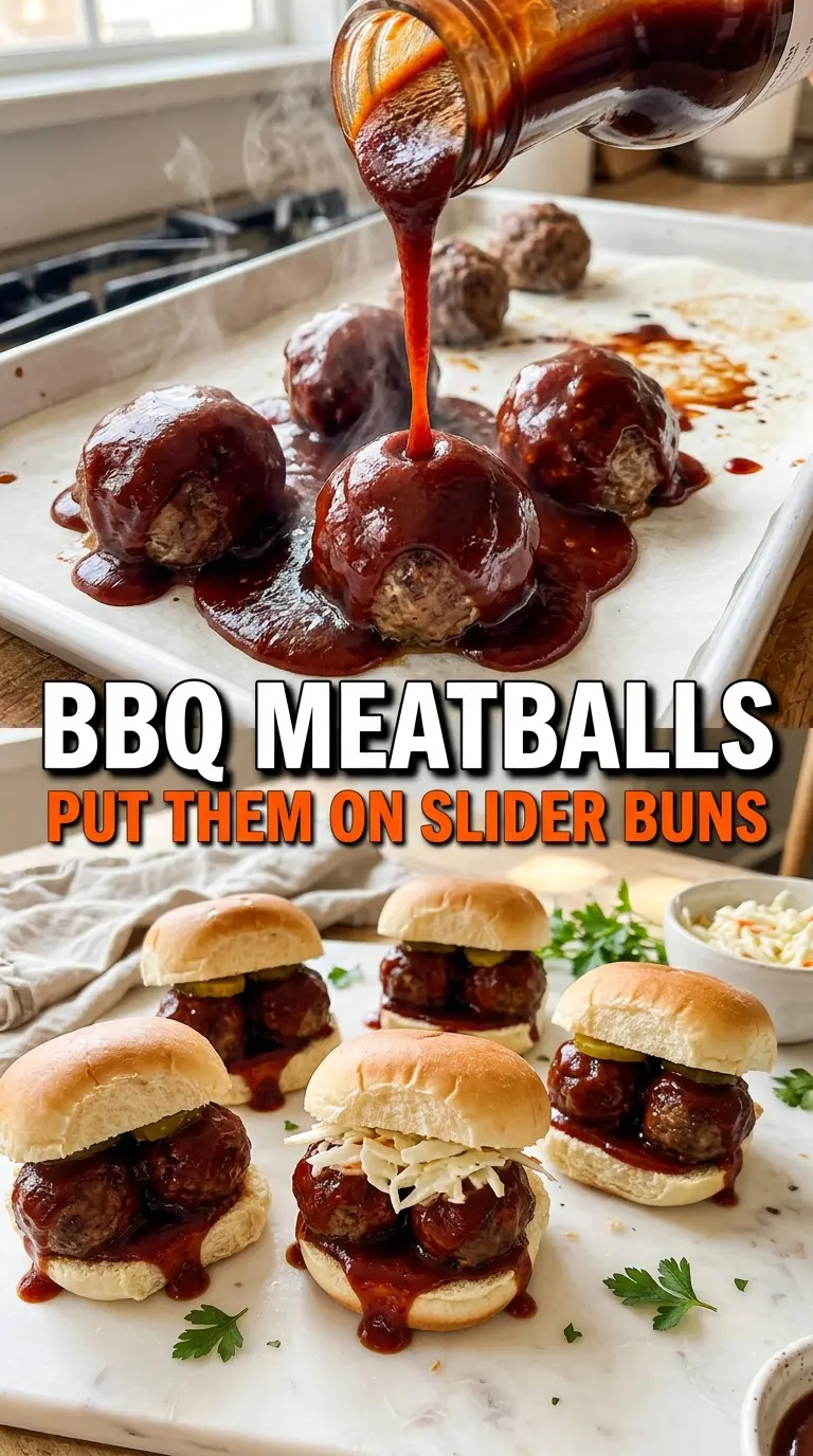 Oven Baked BBQ Meatballs sticky caramelized
