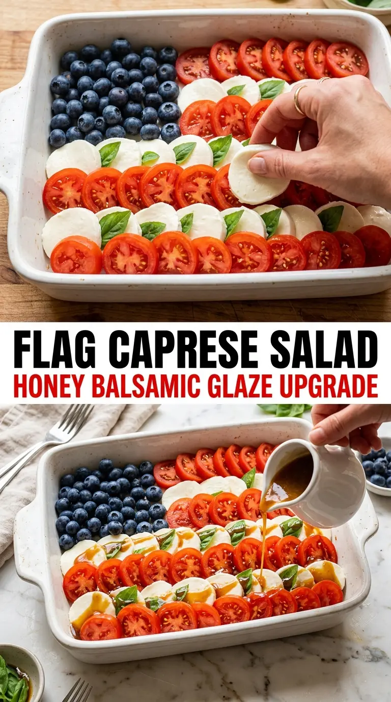 Red, White & Blue Caprese Salad festive wreath