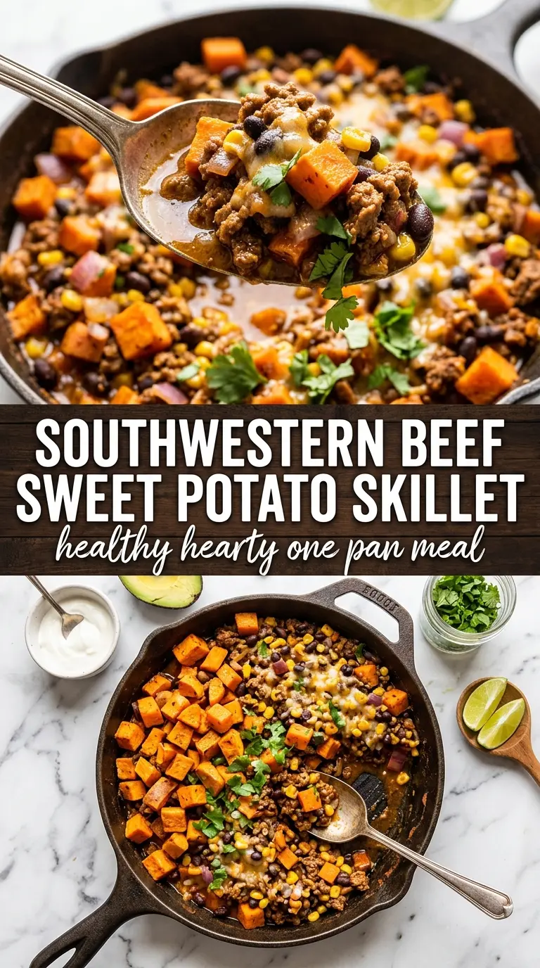 Southwestern Ground Beef Sweet Potato Skillet vibrant Tex-Mex
