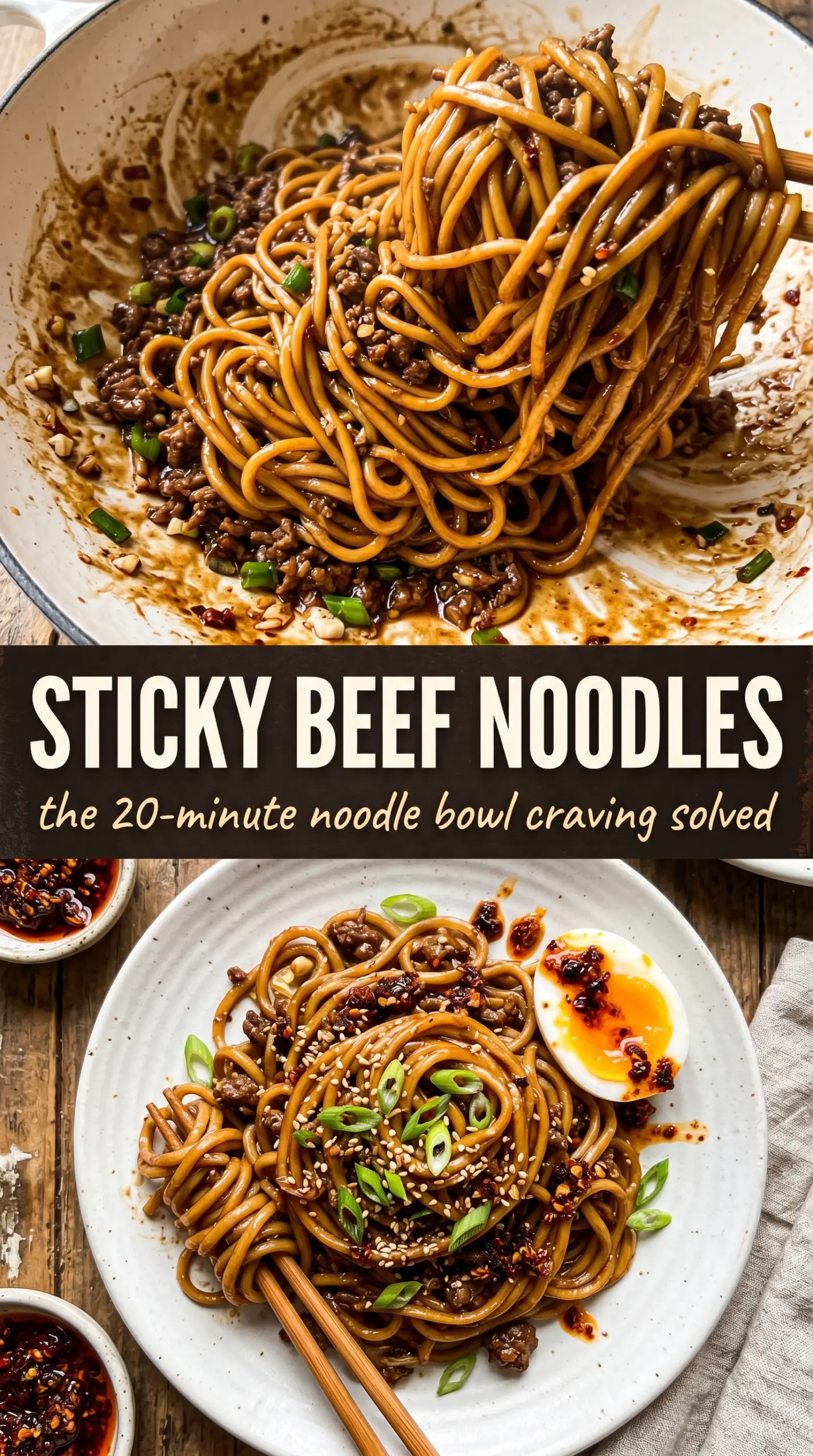 Sticky Beef Noodles sticky glossy beef noodles