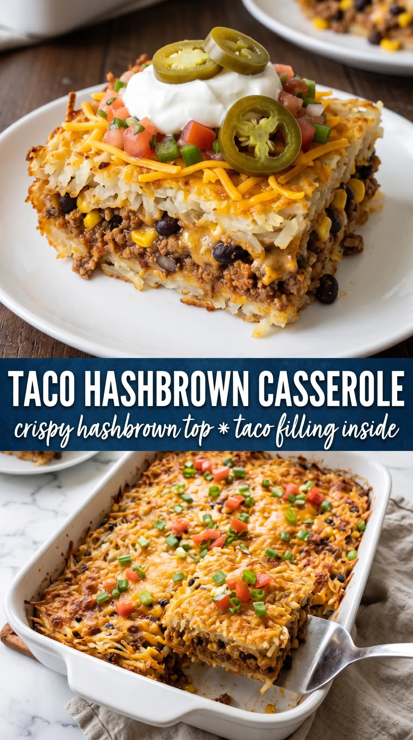 Taco hashbrown casserole crispy cheesy Tex-Mex