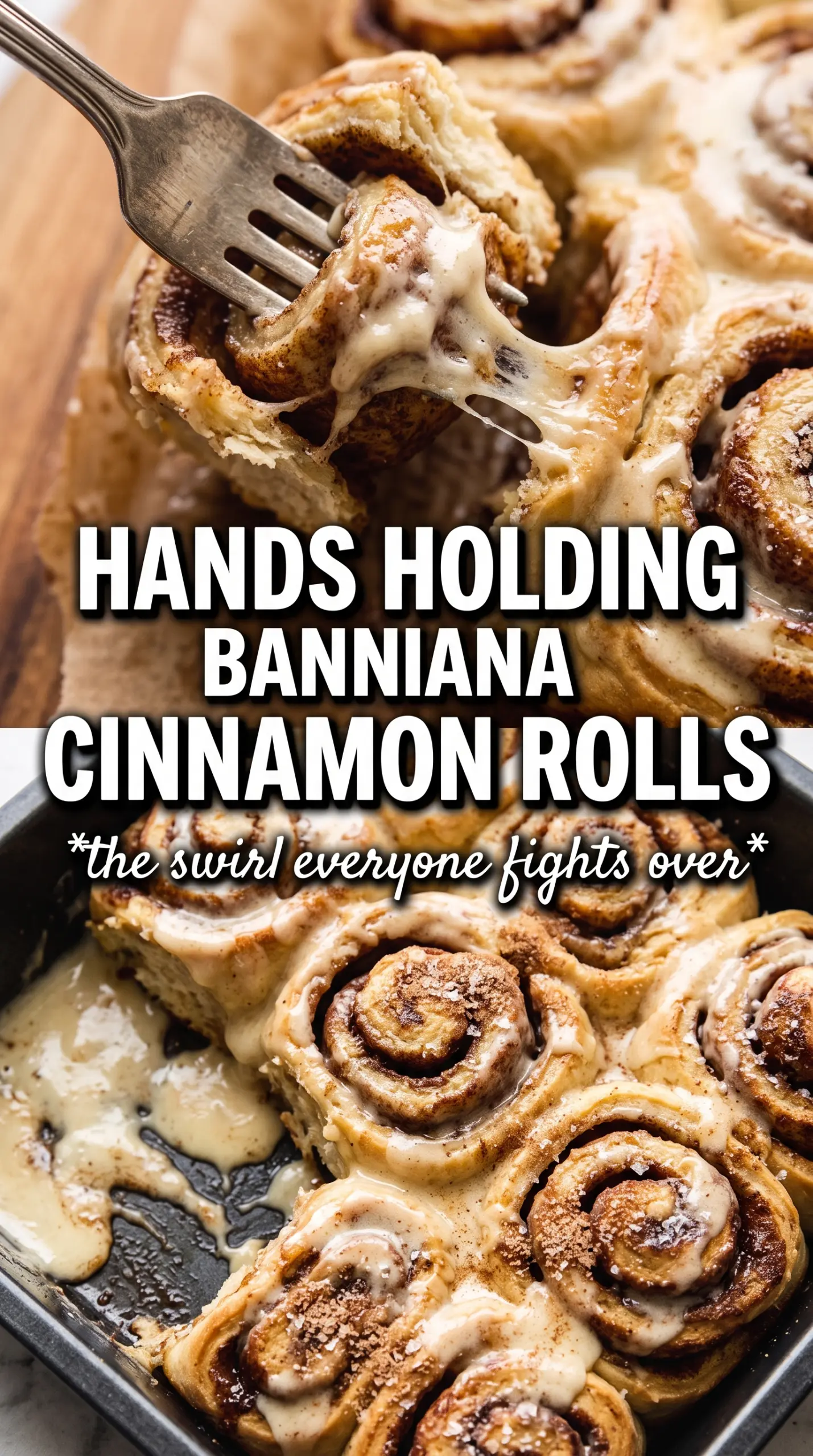 Banana cinnamon rolls soft swirls frosting