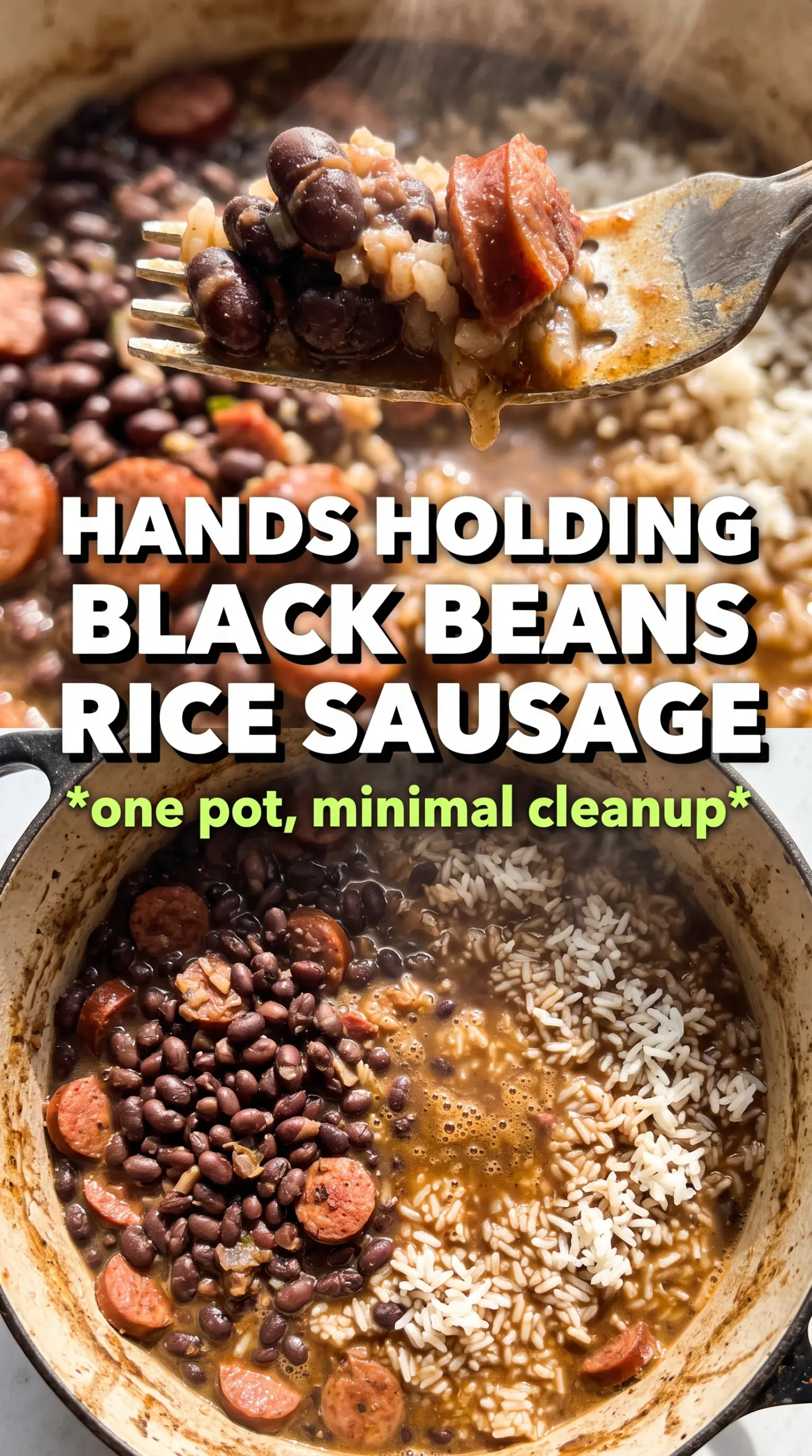 Black Beans and Rice with Sausage smoky rice, black beans, lime