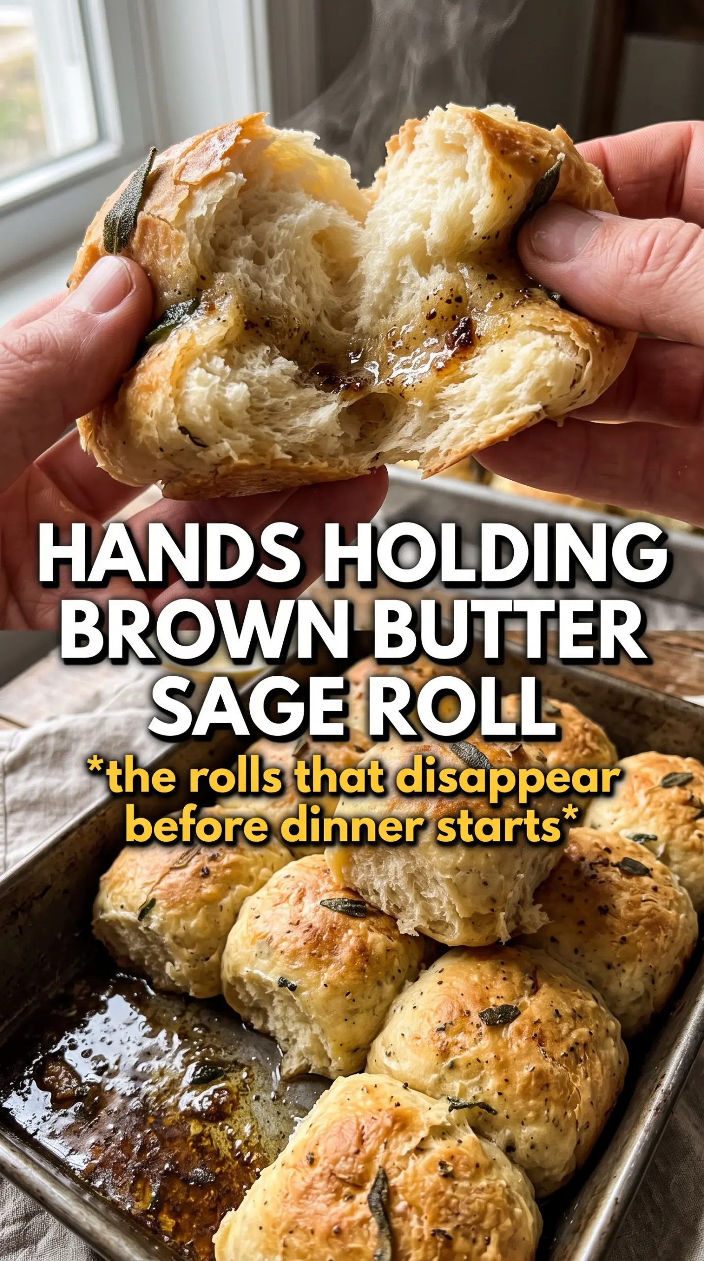Brown Butter Sage Dinner Rolls soft golden-bronze buttery